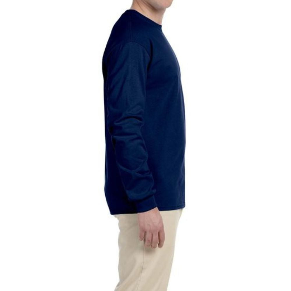 Gildan G240 Men's Ultra Cotton Long Sleeve T-Shirt | Soft Comfortable Crewneck Shirt | Sport Grey | Perfect for Work, Casual Wear & Outdoor Activities