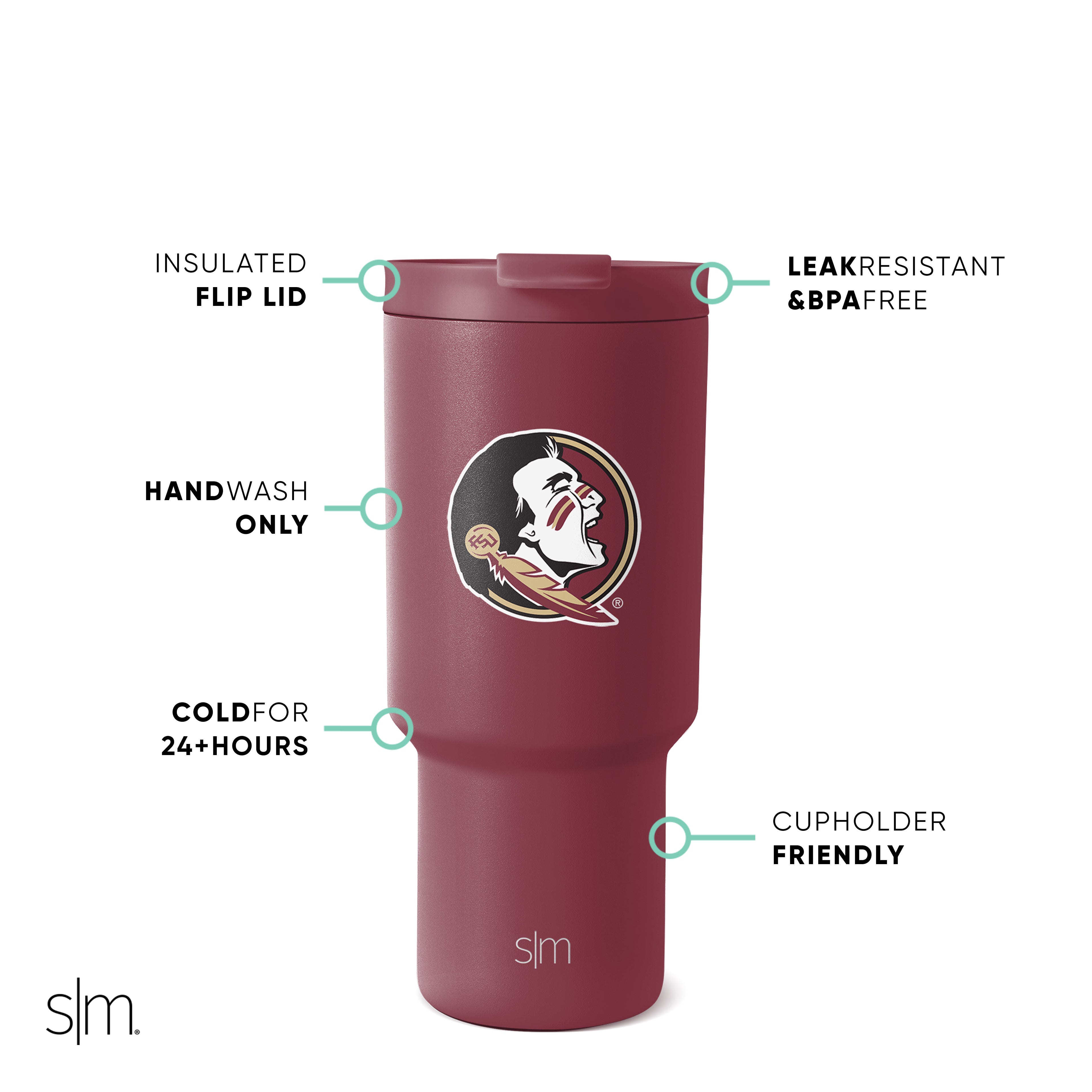 Collegiate Trek Tumbler - Insulated Stainless Steel Water Bottle with Lid for College Students | Perfect for Campus, Hiking & Outdoor Adventures