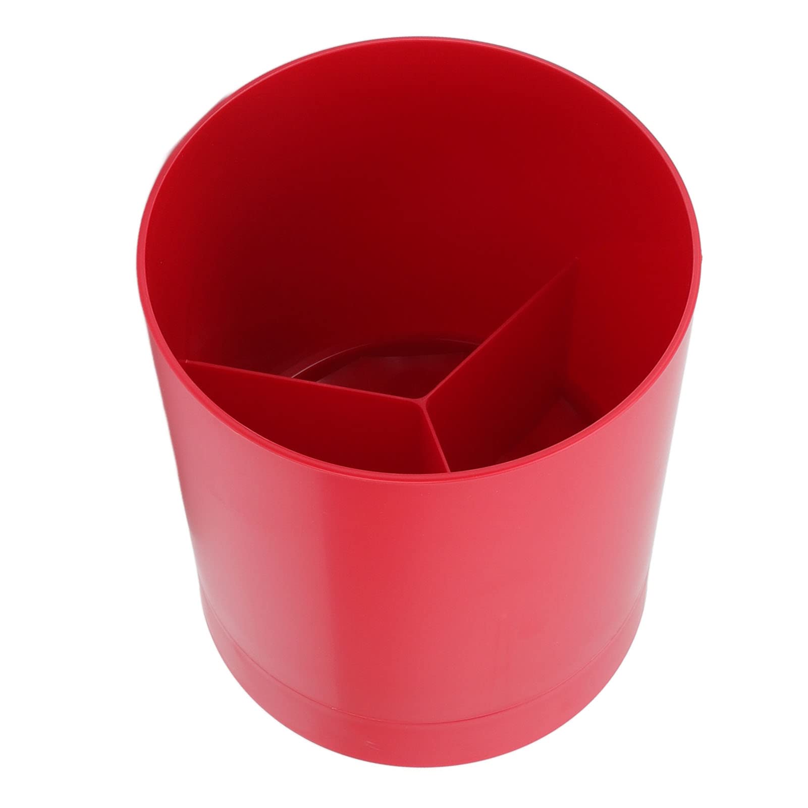 360° Rotating Kitchen Utensil Holder & Organizer - Countertop Storage Caddy for Spoons, Forks, Chopsticks - Space Saving Tableware Container for Small Kitchens (Red) - Perfect for Cooking, Dining & Kitchen Organization