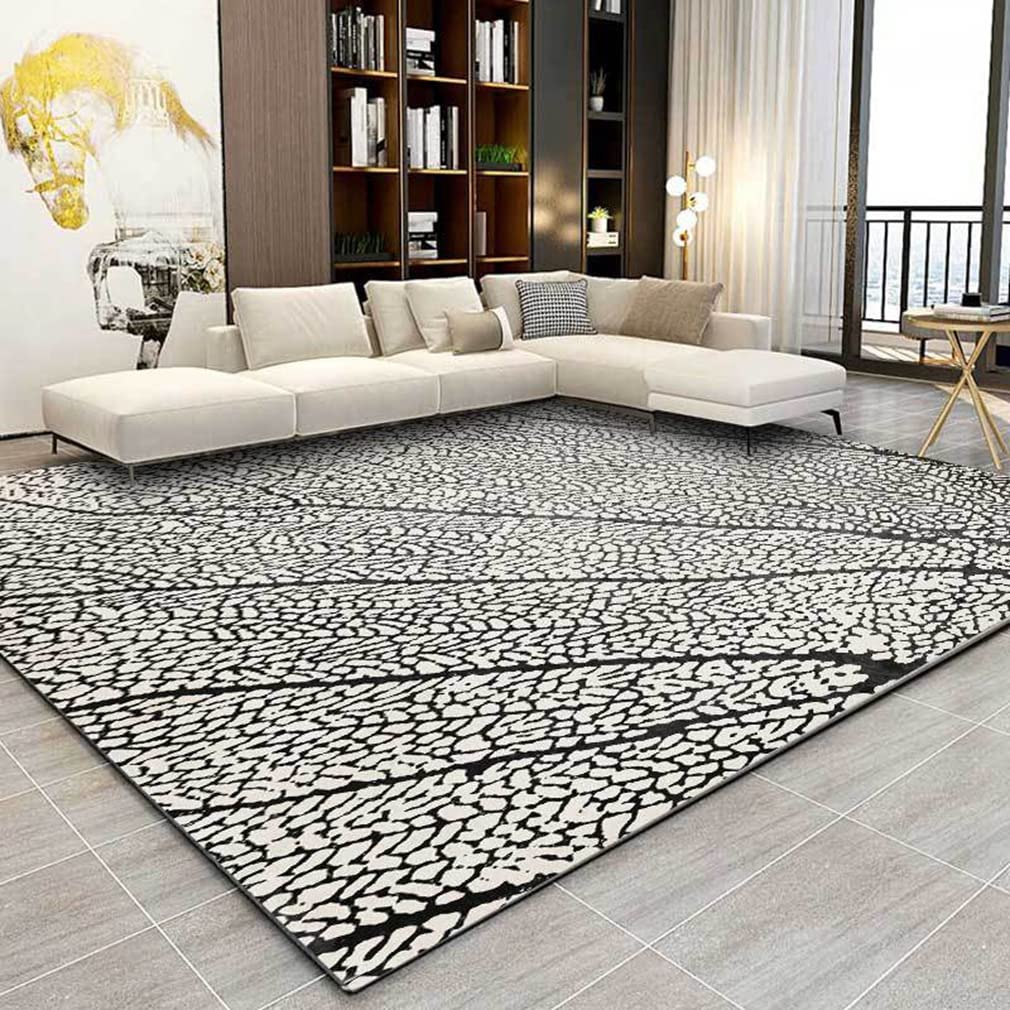 Modern Abstract Leaf Texture Geometric Area Rug - Luxury Non-Slip Indoor/Outdoor Carpet for Living Room, Bedroom, Bathroom - 3'x4' Home Décor Runner with Creative Stitching - Perfect for Cozy Spaces, Entryways & Door Mats