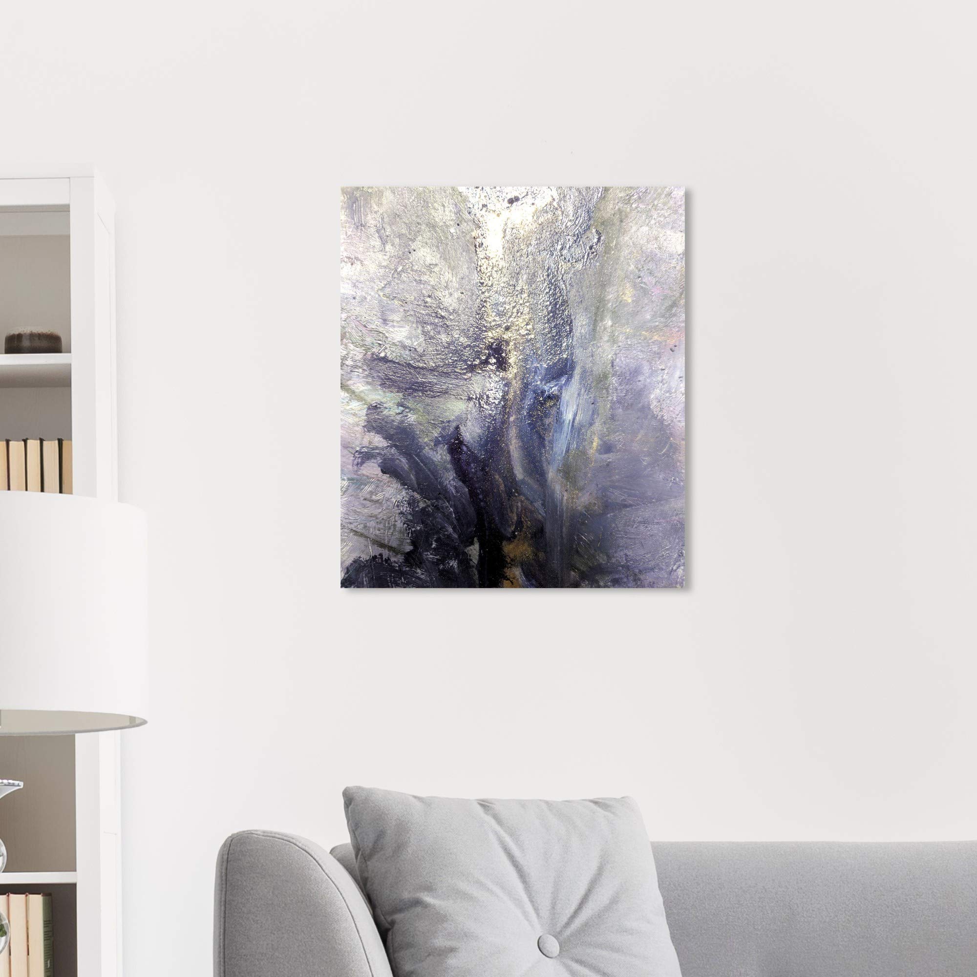 Oliver Gal Artist Co. Modern 24x20 Inch Abstract Silver Canvas Wall Art - Purple Dreaming Painting for Living Room, Bedroom & Office Decor