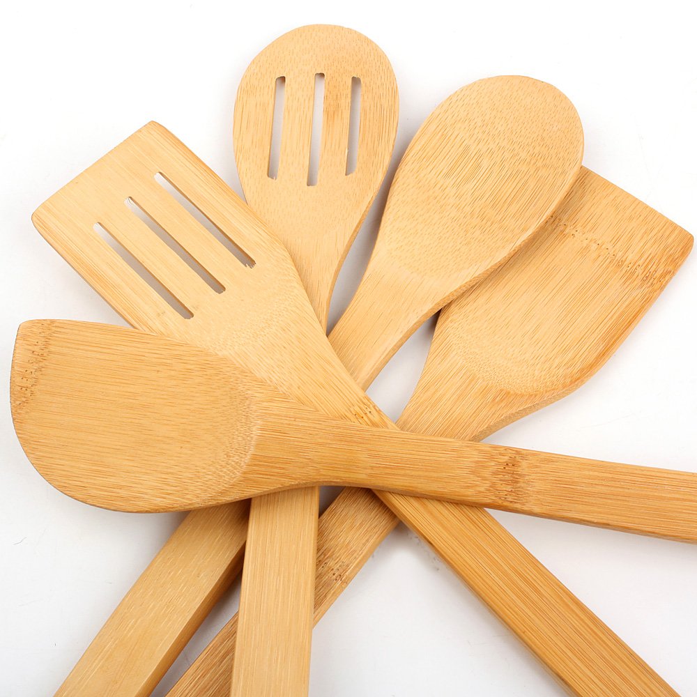 5-Piece Kitchen Utensil Set - Non-Stick Cooking Tools with Salad Turner, Slotted Spatula & Spoon - Dishwasher Safe & Scratch-Resistant for Healthy Cooking - Perfect for Camping, Home Kitchens & Outdoor BBQ