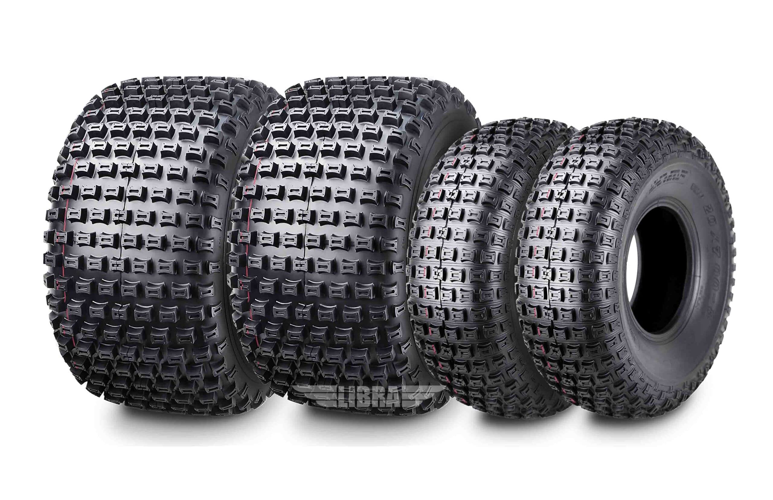 WANDA Set of 4 ATV Tires - 20x7-8 Front & 22x11-10 Rear 4PR All-Terrain Tires for Off-Road Vehicles - Perfect for Trail Riding, Hunting, and Farm Work