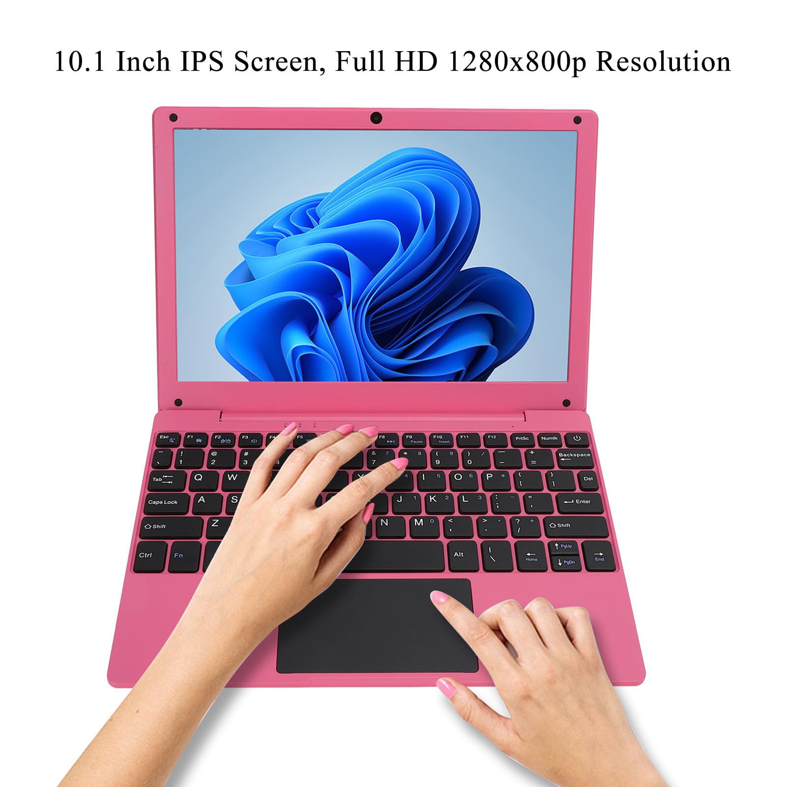 10.1 Inch Android Laptop - Quad Core Business & Gaming Laptop with Webcam, 5000mAh Battery, Wired Mouse | Portable Travel Laptop for Work, Study & Entertainment (UK Plug) | Perfect for Remote Work, Online Classes & Business Trips