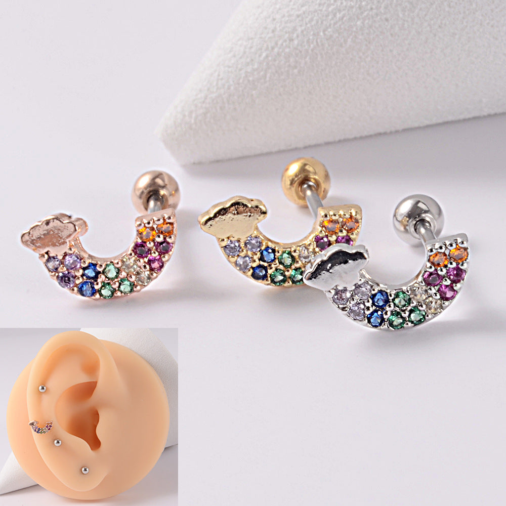20G Animal Spider Upper Lobe Cartilage Earrings - Gothic Punk Body Jewelry for Women | Perfect for Halloween, Cosplay, and Alternative Fashion (HSPJ603)