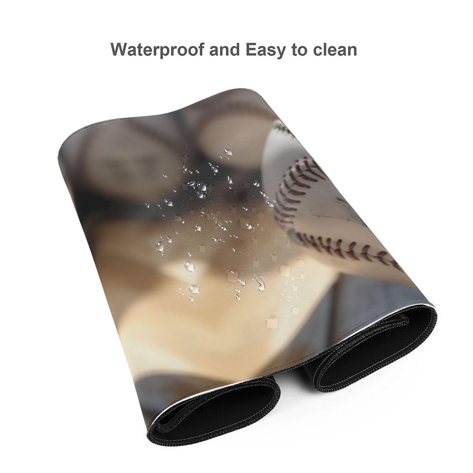 Cool Grey Baseball Print Mouse Pad - 11.8x31.5 Inches - Strong Adhesion, Durable & Non-Slip Surface - Perfect for Office Work, Gaming & Computer Use