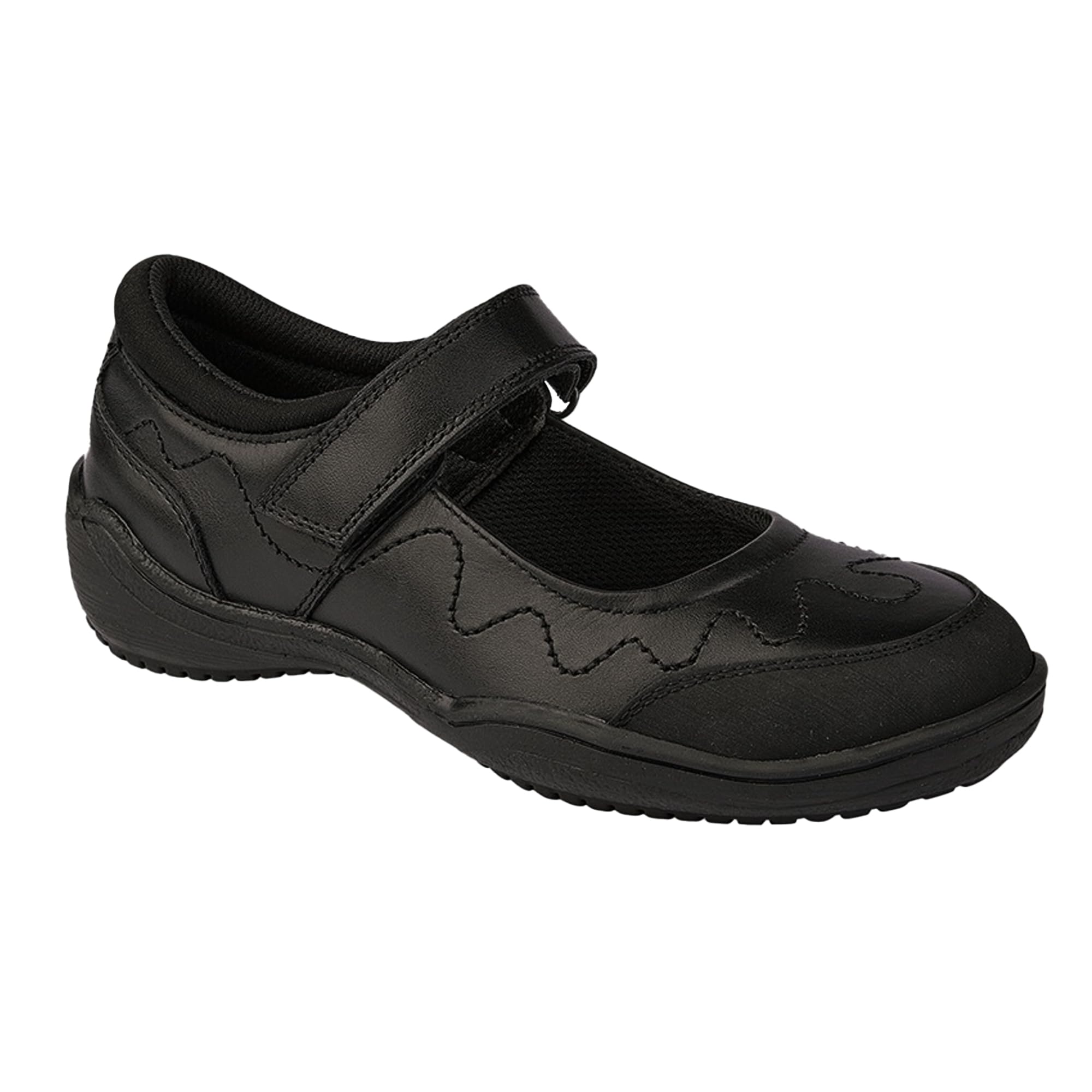 Roamers Girls Leather Touch Fastening School Shoes - Comfortable & Durable for Everyday Wear, Classroom, and Playtime