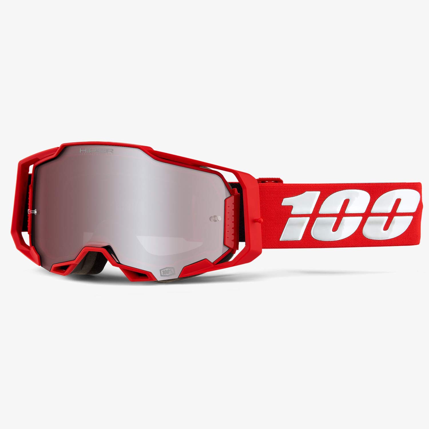Armega War Red 100% UV Protection Goggles with HiPER Silver Mirror Lens - Perfect for Paintball, Airsoft, and Outdoor Sports