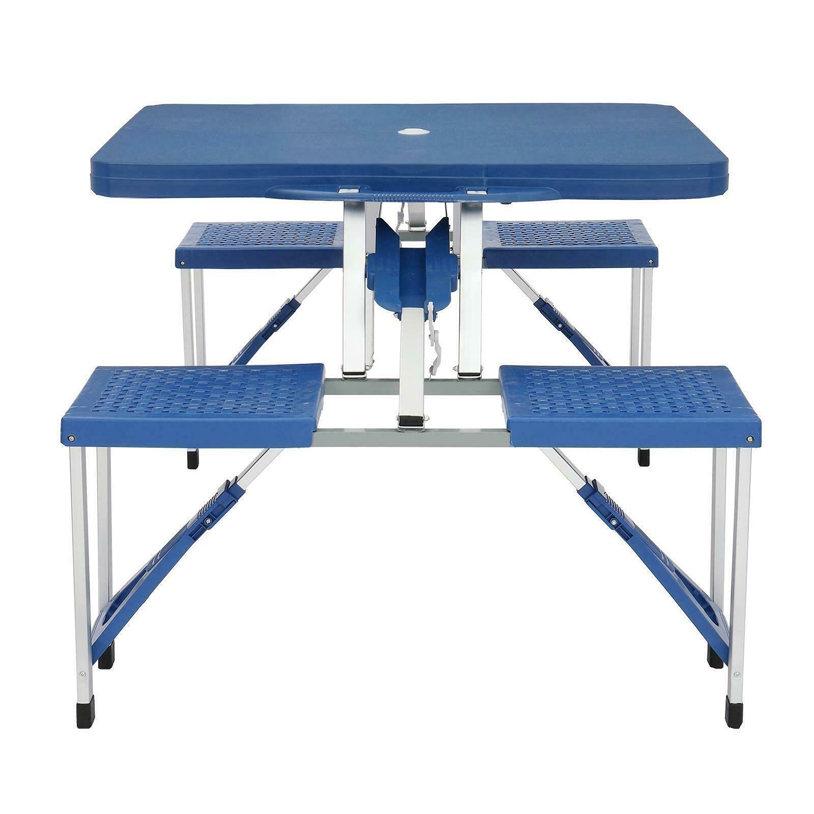 Portable Folding Picnic Table - 4 Seat Camping Table Set with Aluminum & ABS - Lightweight Outdoor Table for Camping, Picnics, Beach, Backyard & Tailgating Parties