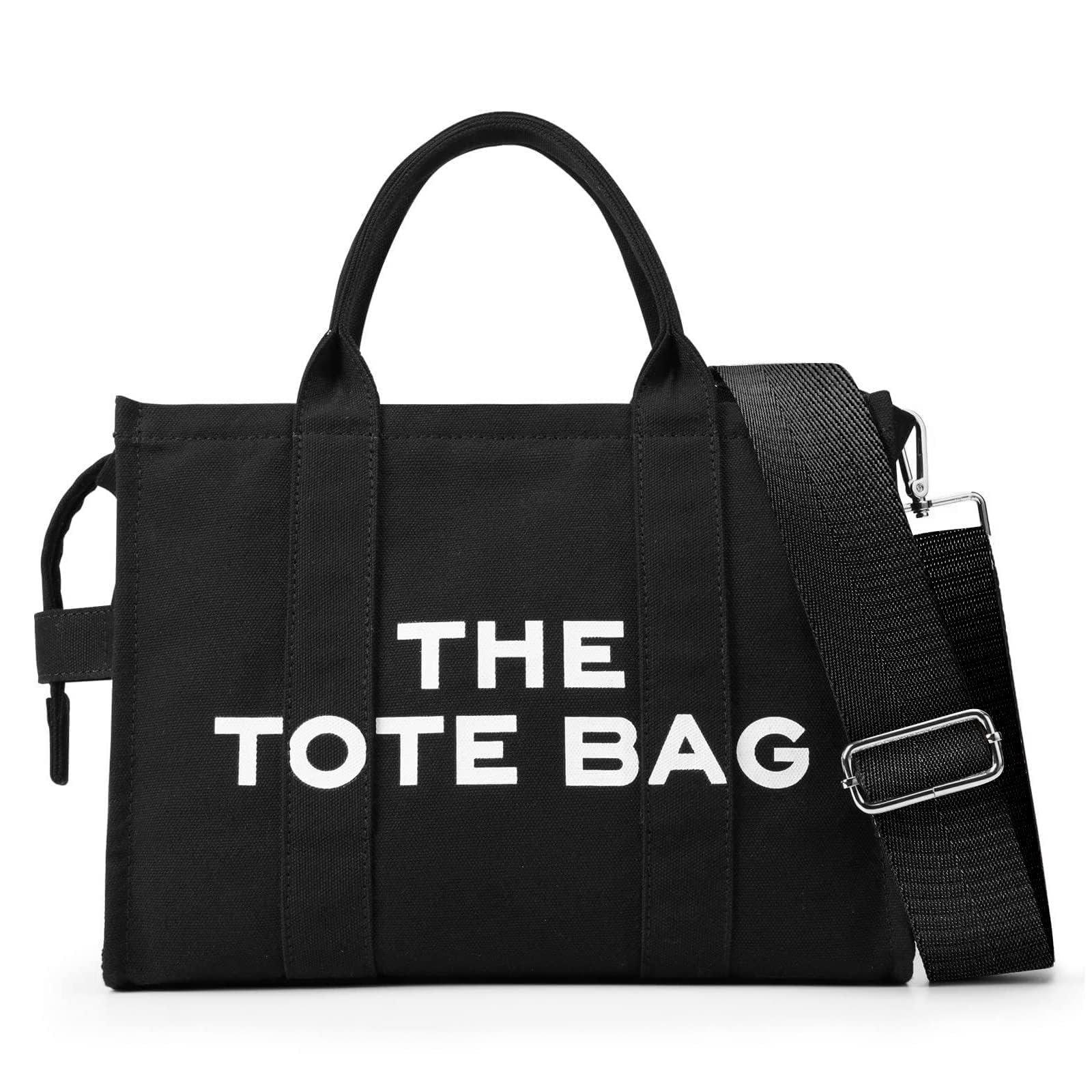 Women's Canvas Tote Bag with Zipper - Crossbody Purse for Daily Use