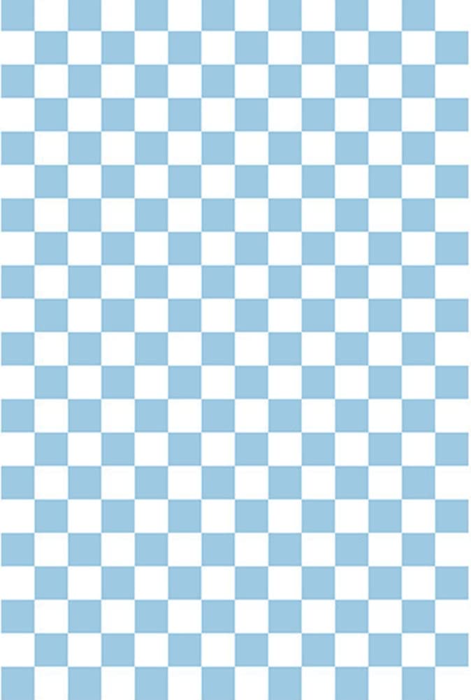 Retro Checkered Blue White Washable Fluffy Soft Area Rug - 6x8 Faux Wool Carpet for Living Room, Dining Room, Bedroom, Home Office, Playroom & Nursery - Perfect for Cozy Home Decor & Kids Play Areas