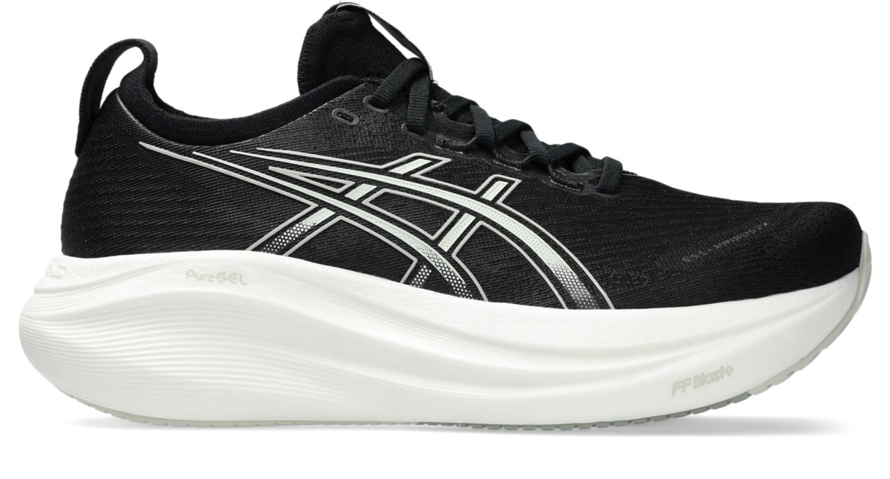 ASICS Women's Gel-Nimbus 27 Running Shoes - Black/Lake Grey - Cushioned Support for Long Distance Running & Gym Workouts