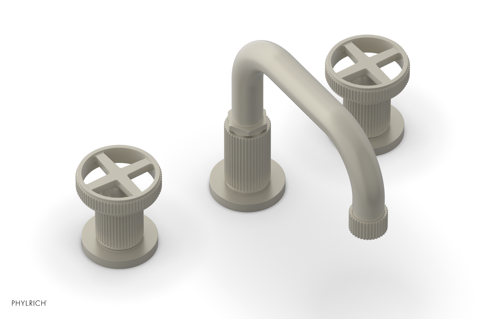 DUSTRIE Widespread Bathroom Faucet - Cross Handle Design, Grooved 370 03 - Perfect for Modern Bathroom Sinks and Vanities