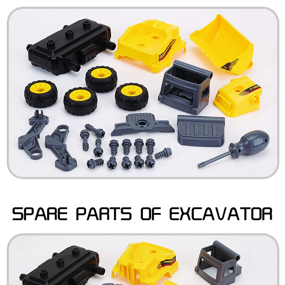 2-in-1 Take Apart Construction Toy Set - DIY Assembly Truck & Excavator with Power Drill Tools - STEM Learning Building Toys for Kids Ages 3+ - Perfect for Pretend Play, Birthday Gifts & Classroom Activities