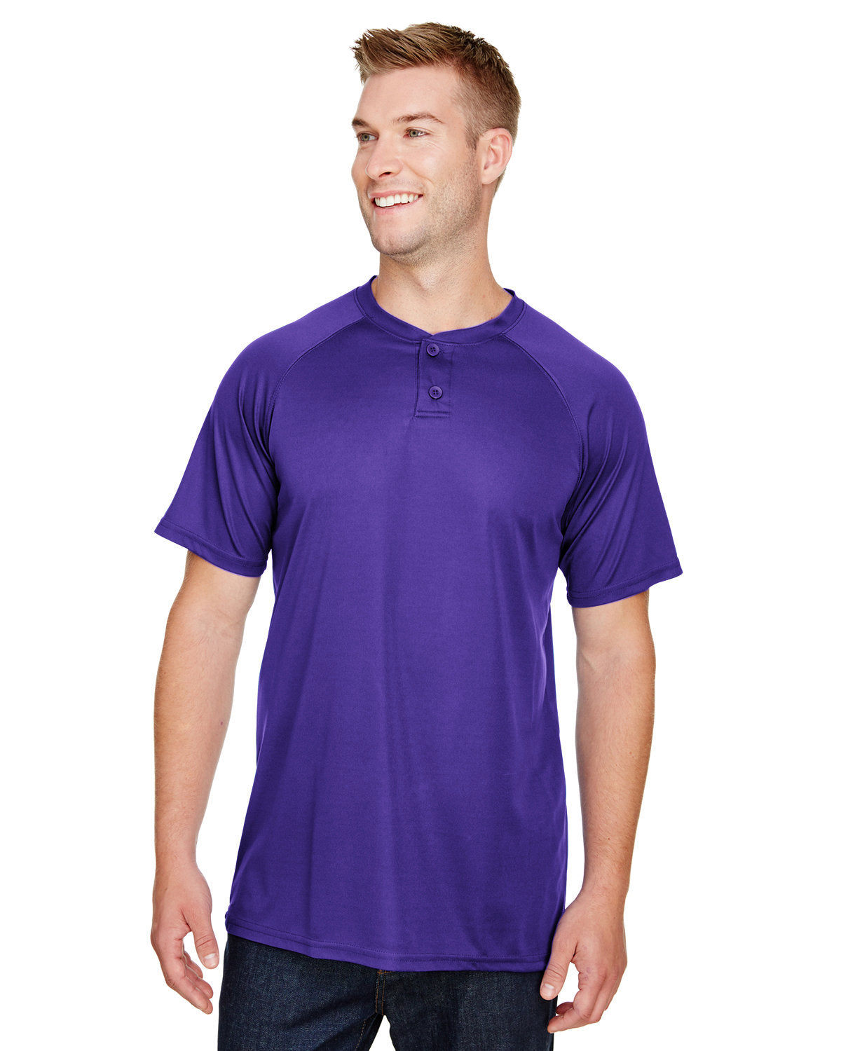 Augusta Sportswear AG1565 Adult Attain 2-Button Baseball Jersey - Comfortable & Durable for Baseball Games, Team Uniforms & Sports Events