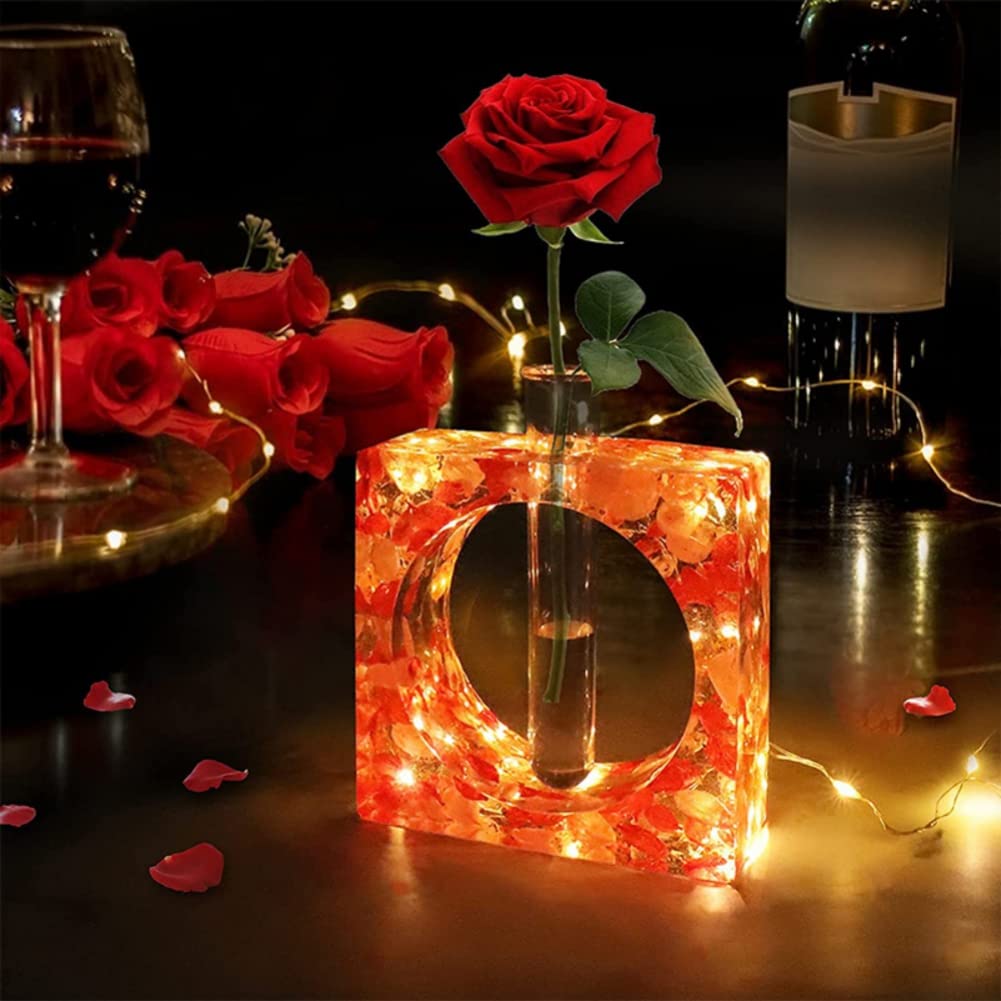 Epoxy Resin Vase Mold with 4 Test Tubes - Silicone Casting Mold for Propagation Station, Hydroponic Planter, Flower Holder - Perfect for Home, Office, and Desktop Decoration - DIY Craft & Plant Lover Gift Idea
