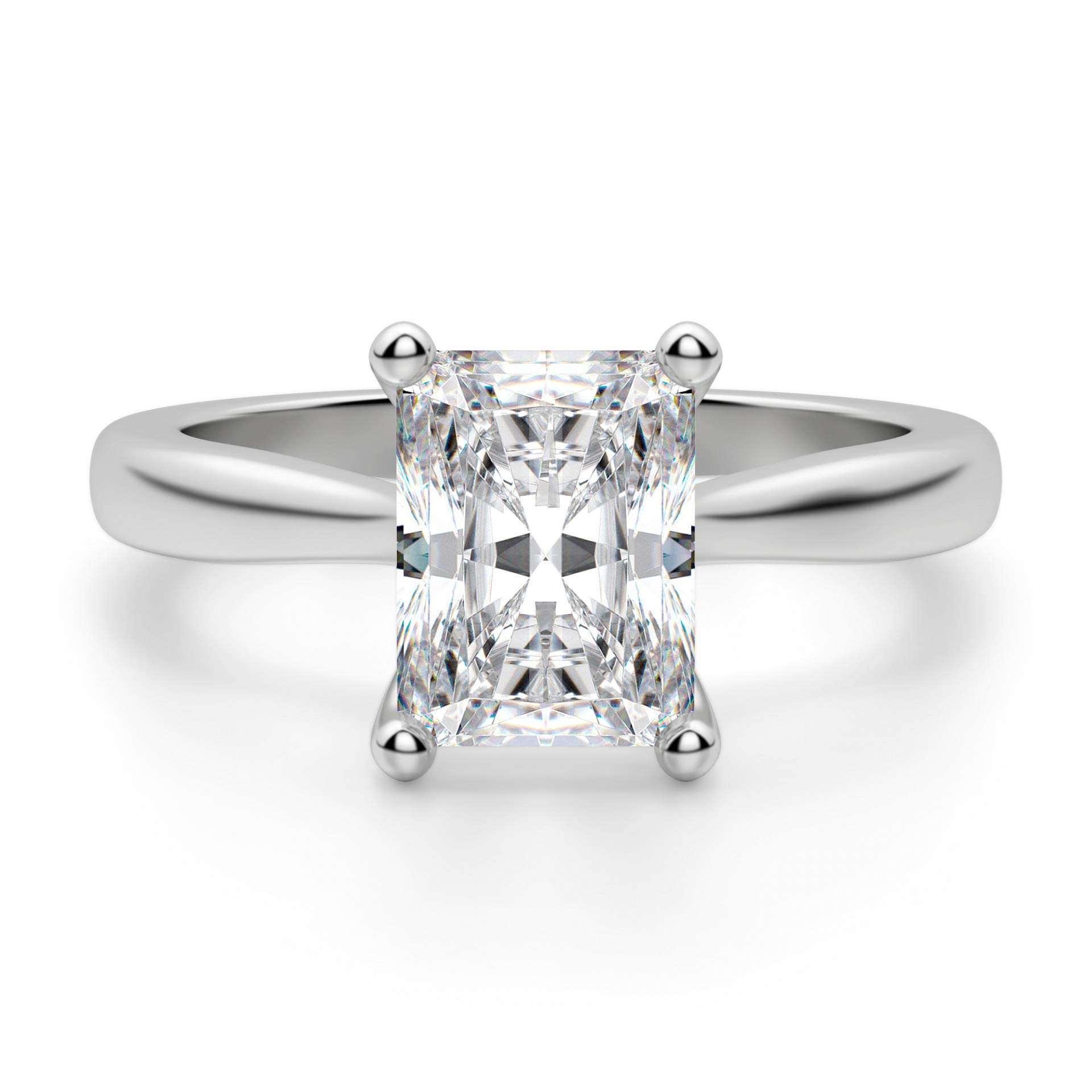 2CT Radiant Cut Colorless Moissanite Engagement Ring & Wedding Band Set - Diamond Alternative Solitaire Halo Ring in 14K Gold/Silver - Vintage Bridal Jewelry for Proposals, Anniversaries & Special Occasions - Siyaa Gems