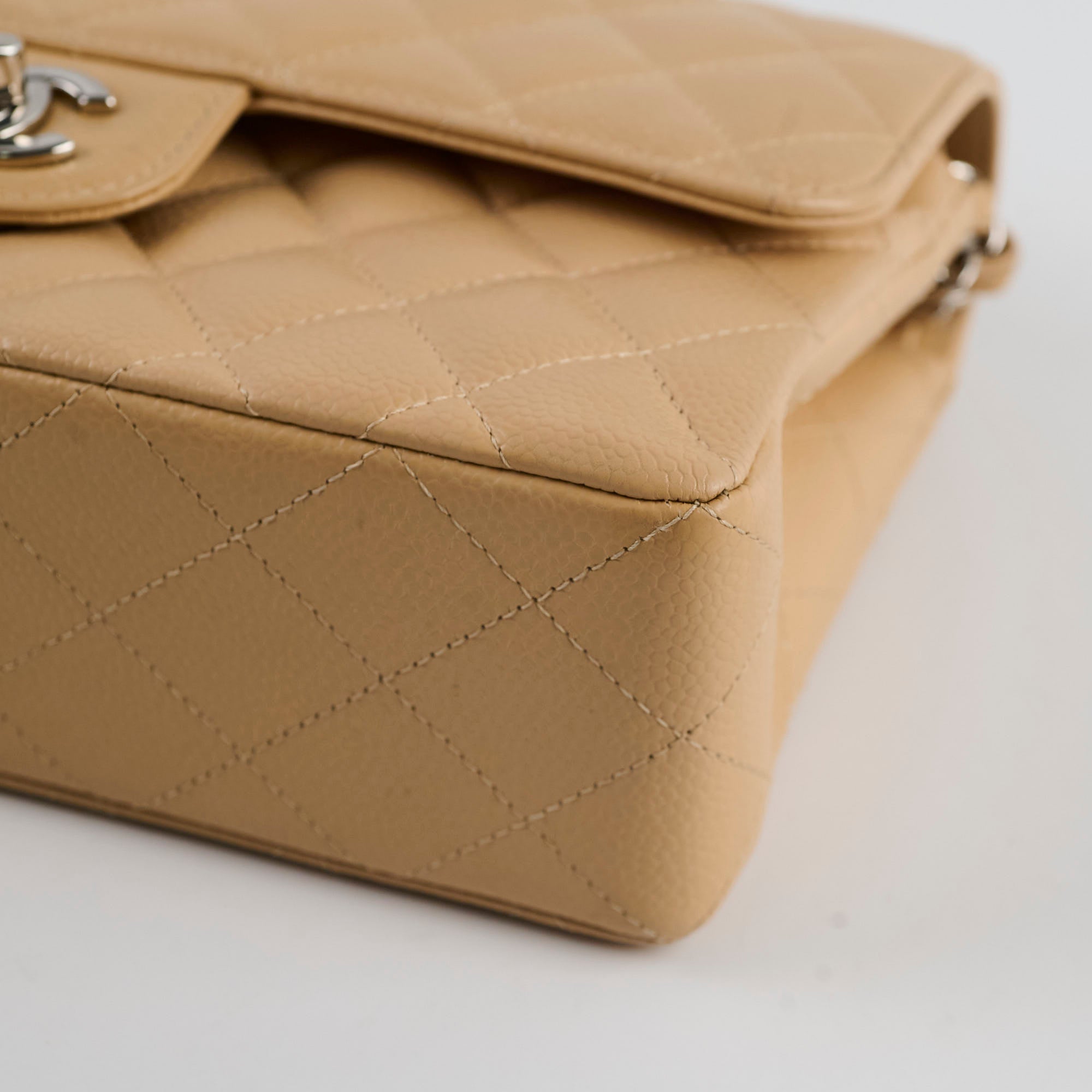 Chanel Small Caviar Double Classic Flap Bag Beige Clair - Luxury Designer Handbag for Women, Perfect for Parties, Dating & Special Occasions