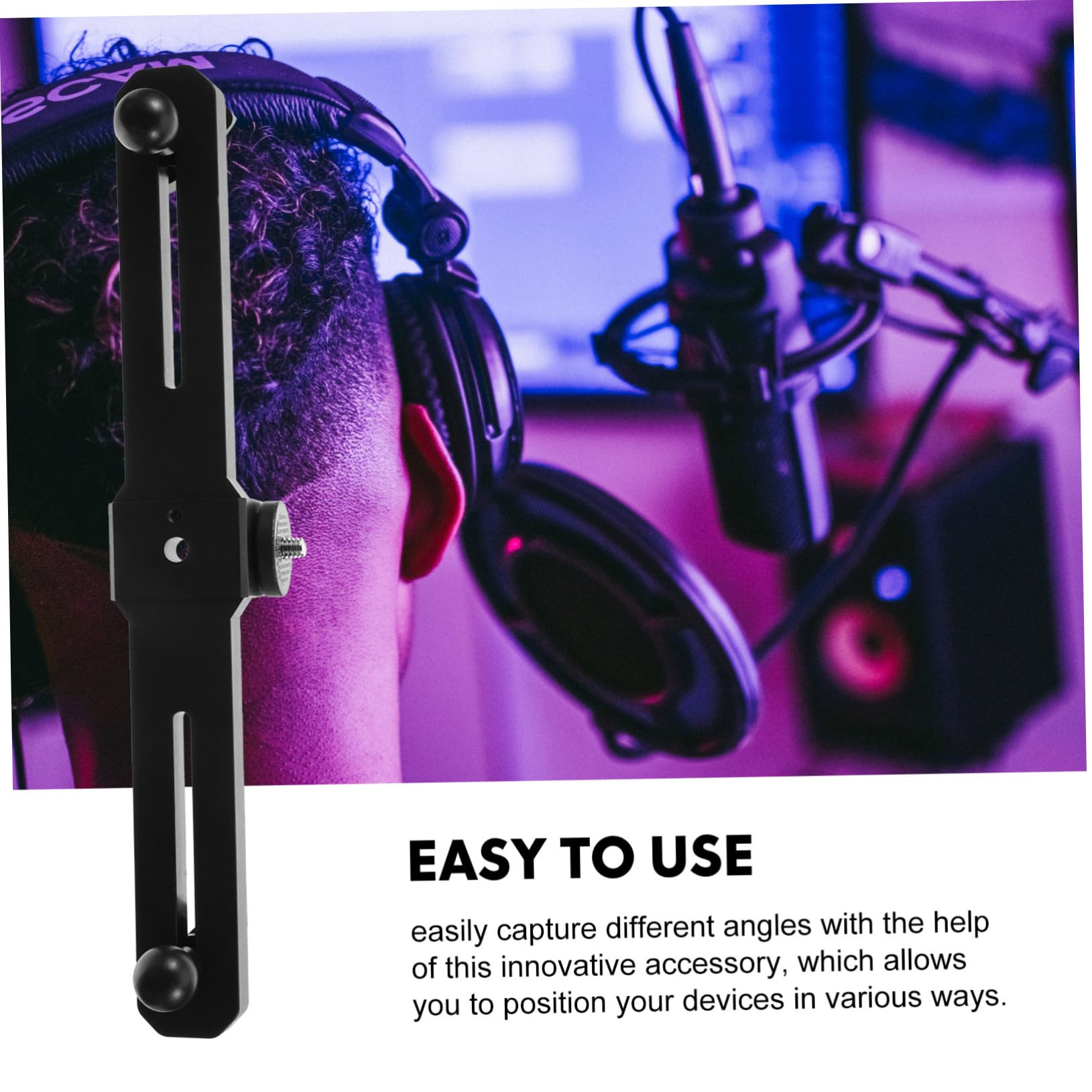 Toyvian Adjustable Metal Phone Tripod Stand - Universal Smartphone & DSLR Camera Mount with Secure Clip for Live Streaming, Video Calls, and Photography