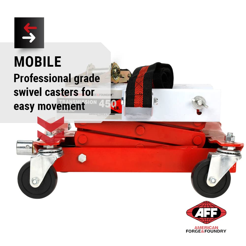 AFF Low Profile Manual Hydraulic Transmission Floor Jack - Heavy Duty Car Lift for Transmission Repair (3 Ton/6,000 lb Capacity) - Perfect for Auto Shops & DIY Garage Mechanics