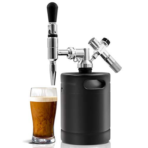 Nitro Cold Brew Coffee Maker - 64Oz Stainless Steel Home Brew Coffee Keg with Adjustable Pressure Regulator | Nitrogen Infused Coffee Growler System | Stout Creamer Faucet by NutriChef NCNTROCB20 | Perfect for Home Baristas & Coffee Shops | Craft Cafe-Quality Nitro Brews at Home