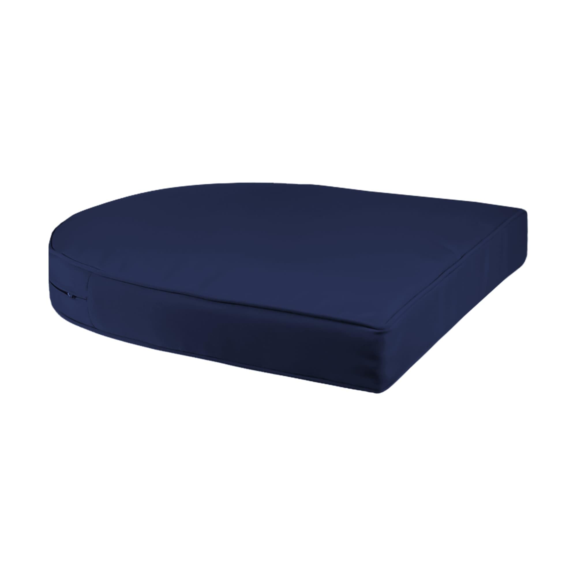 Jeco W00402G_2-FS011 Set of 2 Outdoor Resin Wicker Patio Chairs with Grey Frame & Midnight Blue Cushions - Perfect for Poolside, Garden, or Balcony Relaxation