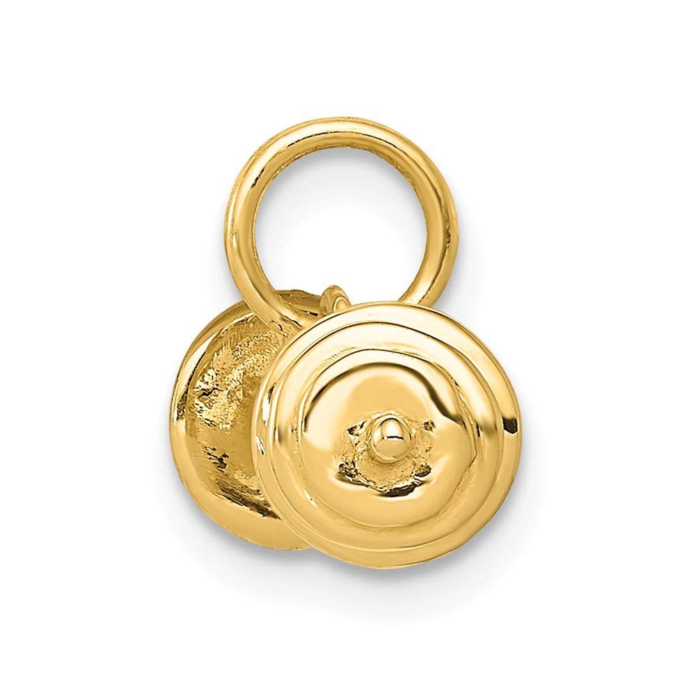 Roy Rose Jewelry 14K Yellow Gold Barbell Charm Pendant - Dainty Body Jewelry for Piercing Lovers, Perfect for Cartilage, Nose & Ear Piercings | Trendy Gift for Women & Teens