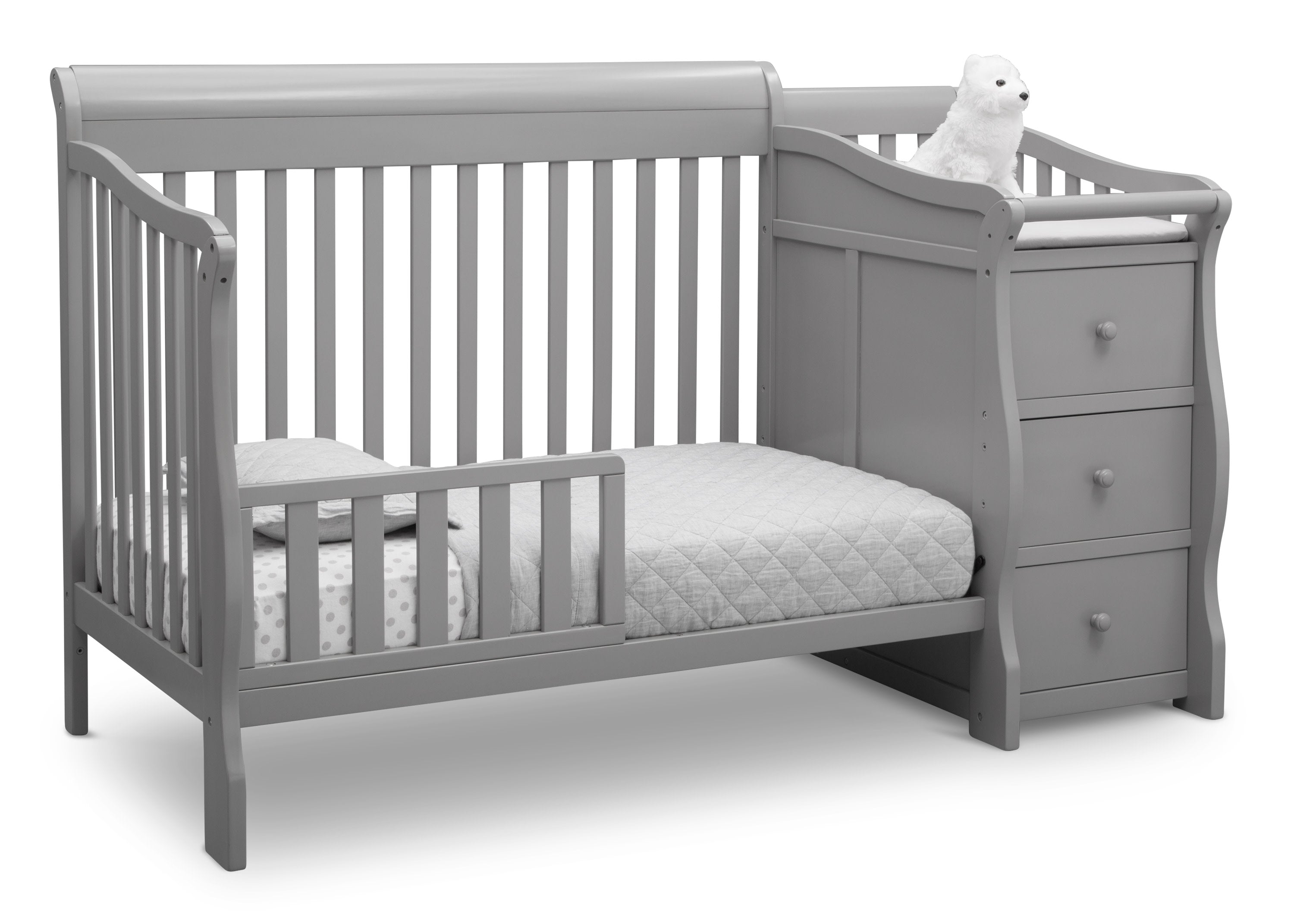 Princeton Junction Convertible Baby Crib with Changer - 3-in-1 Nursery Furniture for Newborn to Toddler | Perfect for Small Spaces & Modern Nurseries