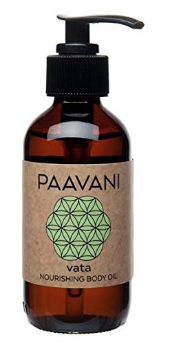 PAAVANI Ayurveda Vata Body Oil for Dry Skin - 8 oz Nourishing Abhyanga Massage Oil with Organic Herbs - Perfect for Daily Moisturizing & Relaxation Therapy