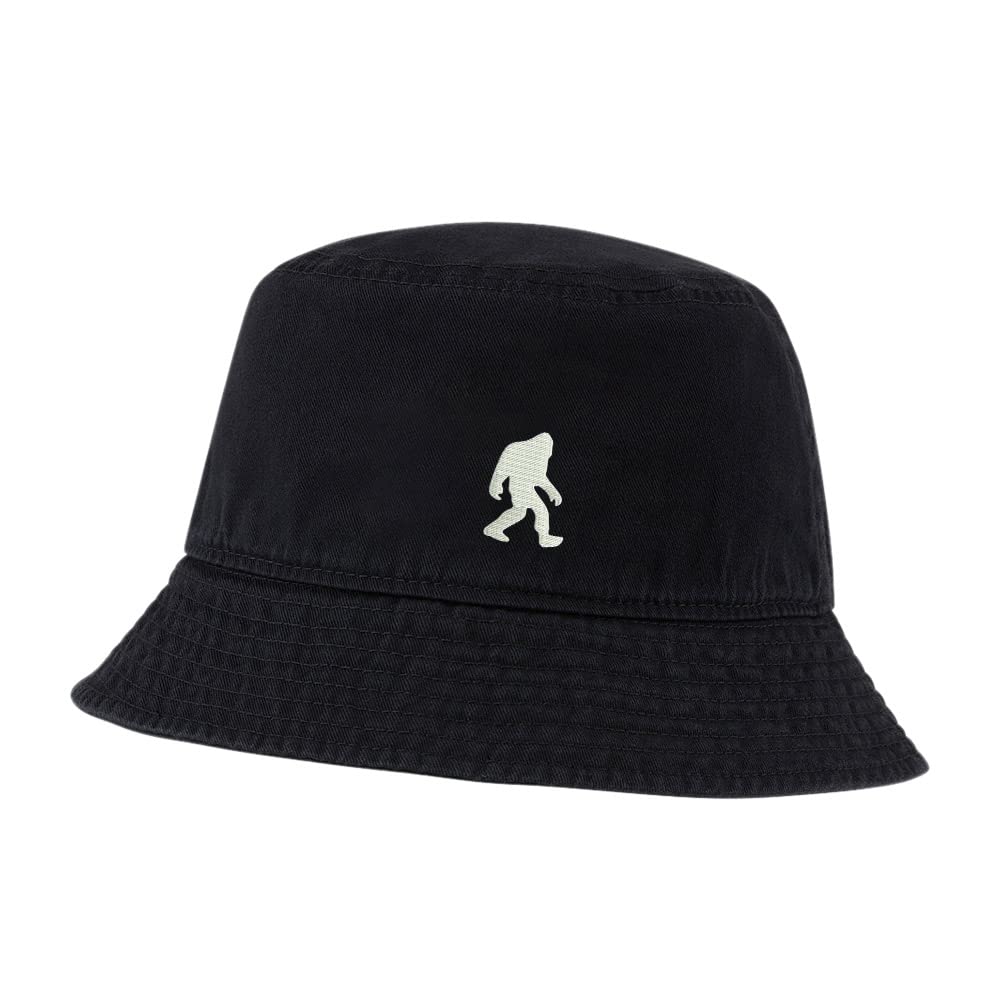 Sasquatch Unisex Embroidered Cotton Bucket Hat for Men & Women - Outdoor Sun Protection for Hiking, Beach & Casual Wear