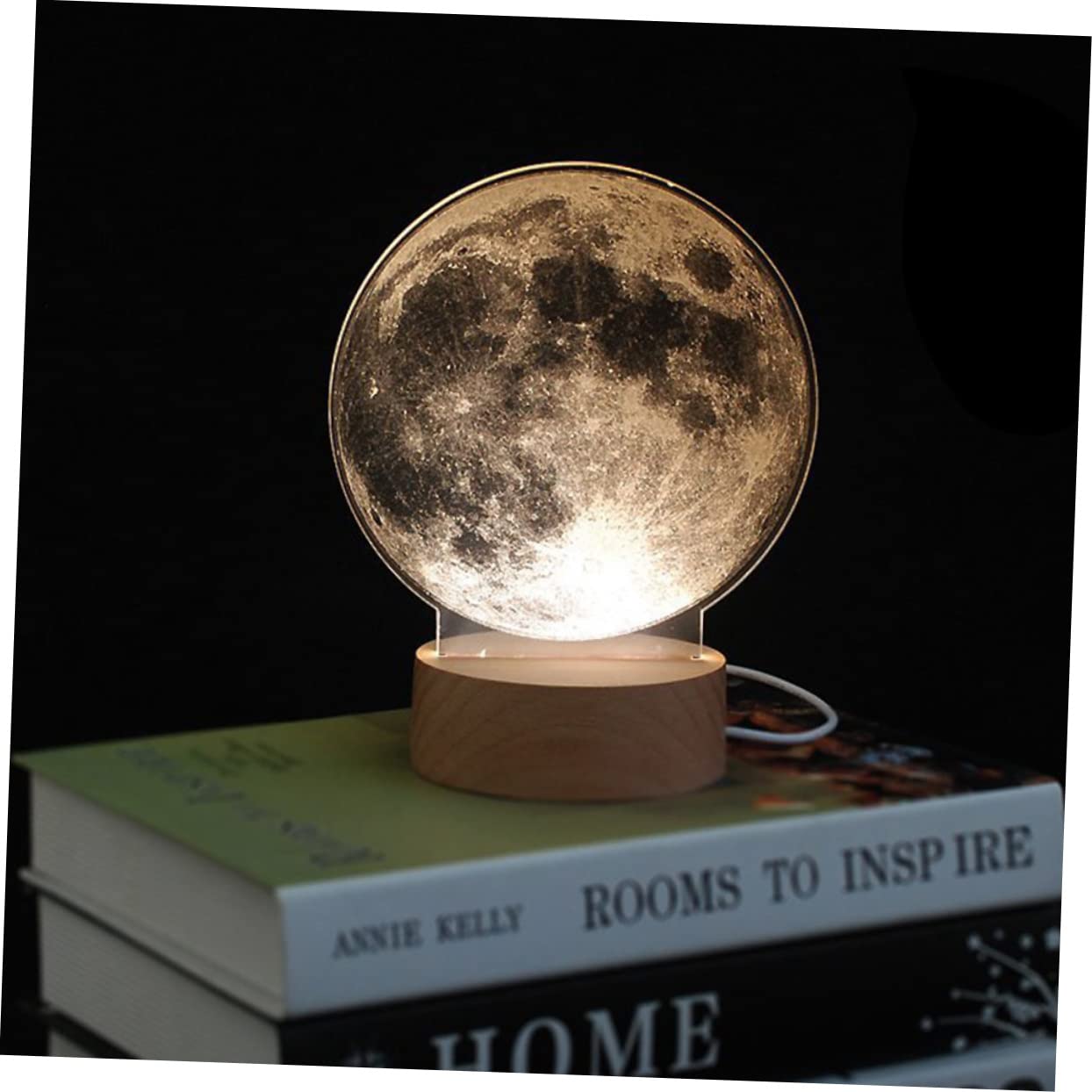 OSALADI 3D LED Night Light - Dandelion Moon Nightlight with Touch Control, Decorative Bedside Lamp for Bedroom, Kids Room, Nursery | Perfect for Nighttime Reading, Relaxation & Safe Navigation