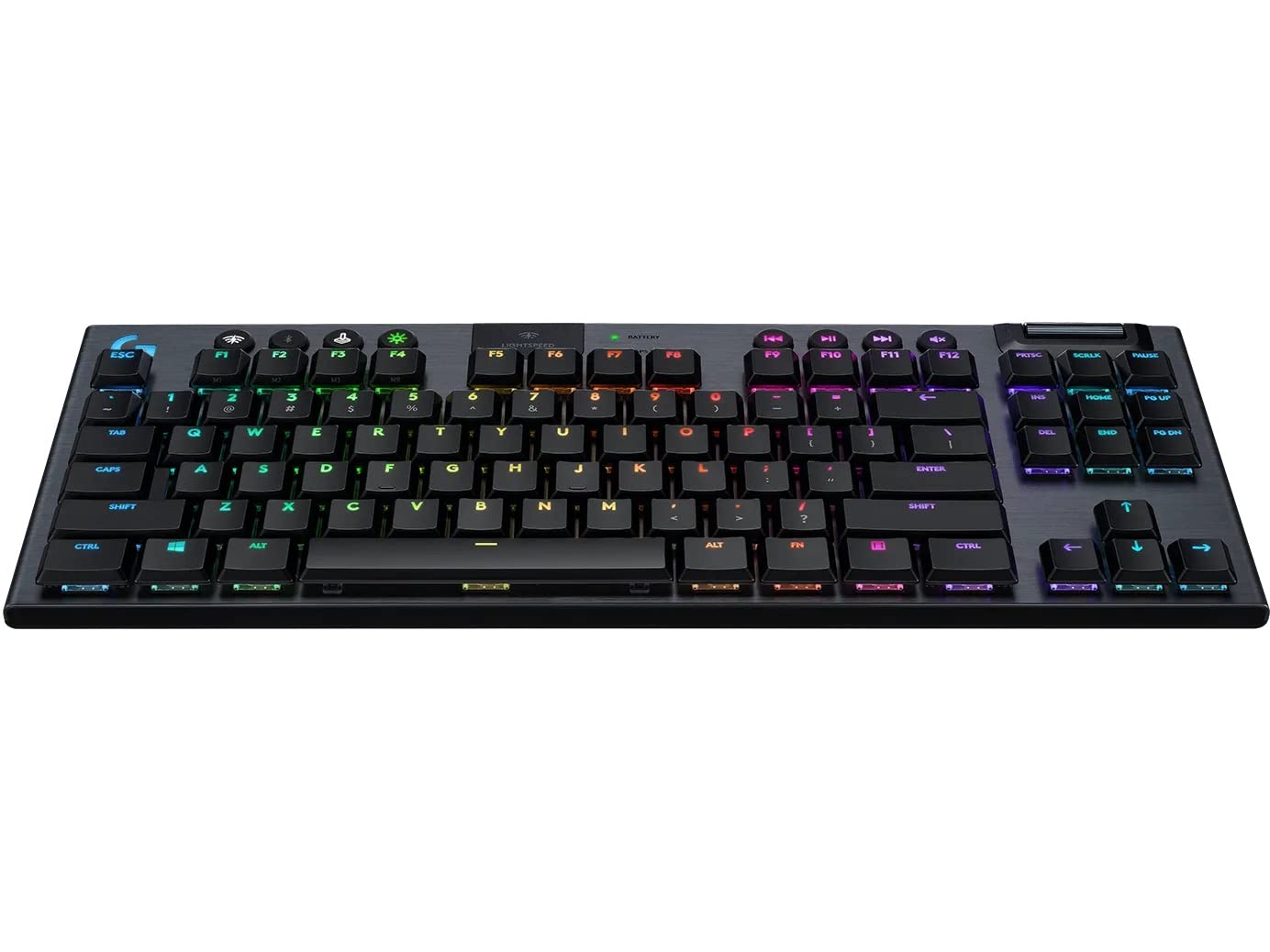 Logitech G915 TKL Wireless Mechanical Gaming Keyboard - Tenkeyless Design, Low Profile Switches, LIGHTSYNC RGB Backlighting, Bluetooth & Lightspeed Wireless - Tactile (Renewed) for PC/Mac Gaming & Office Work