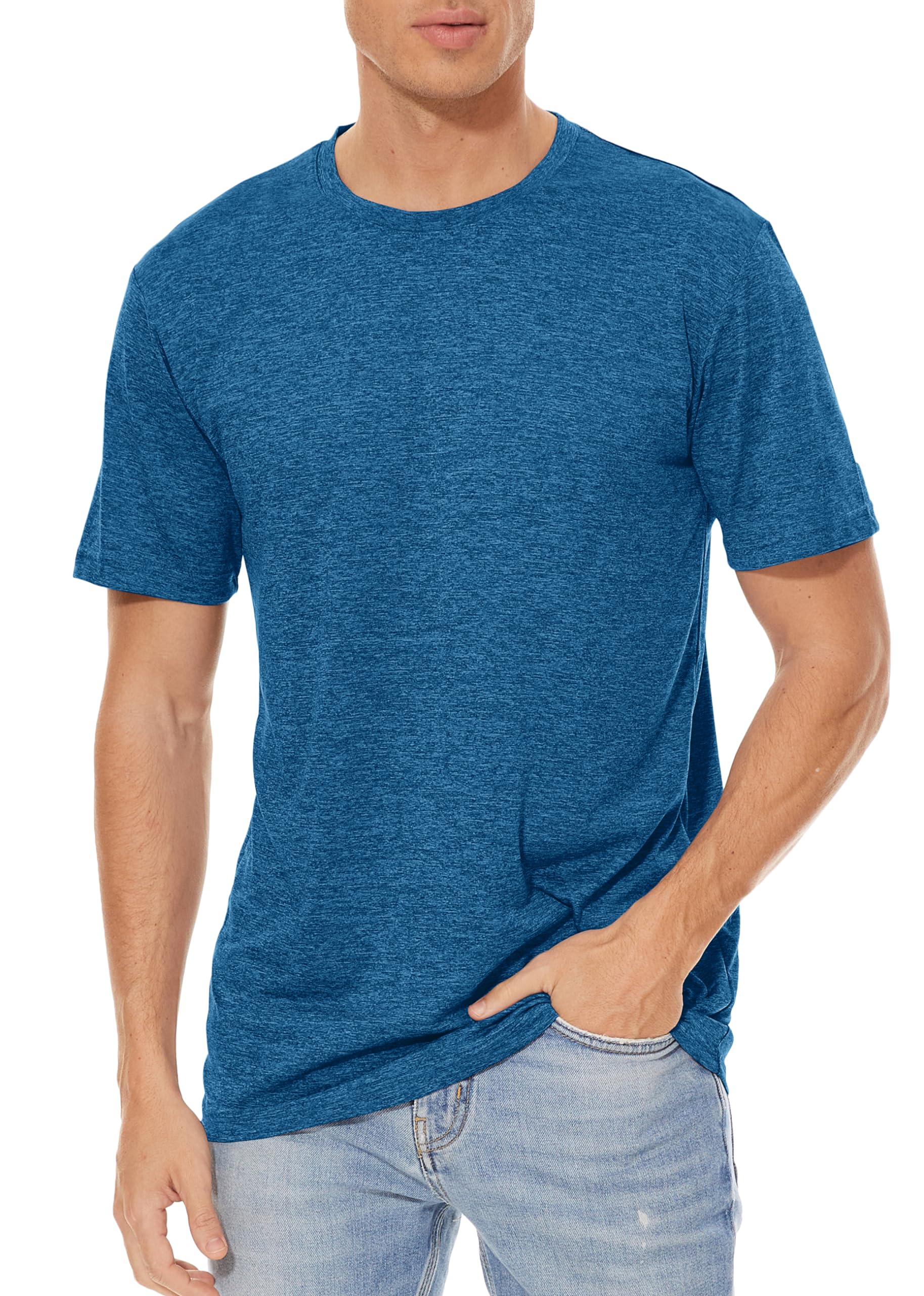 TACVASEN Men's Workout Shirts - Short Sleeve Athletic Dry Fit T-Shirts for Running, Gym & Training - Breathable Moisture Wicking Crewneck Tee - Perfect for Workouts, Jogging and Outdoor Activities