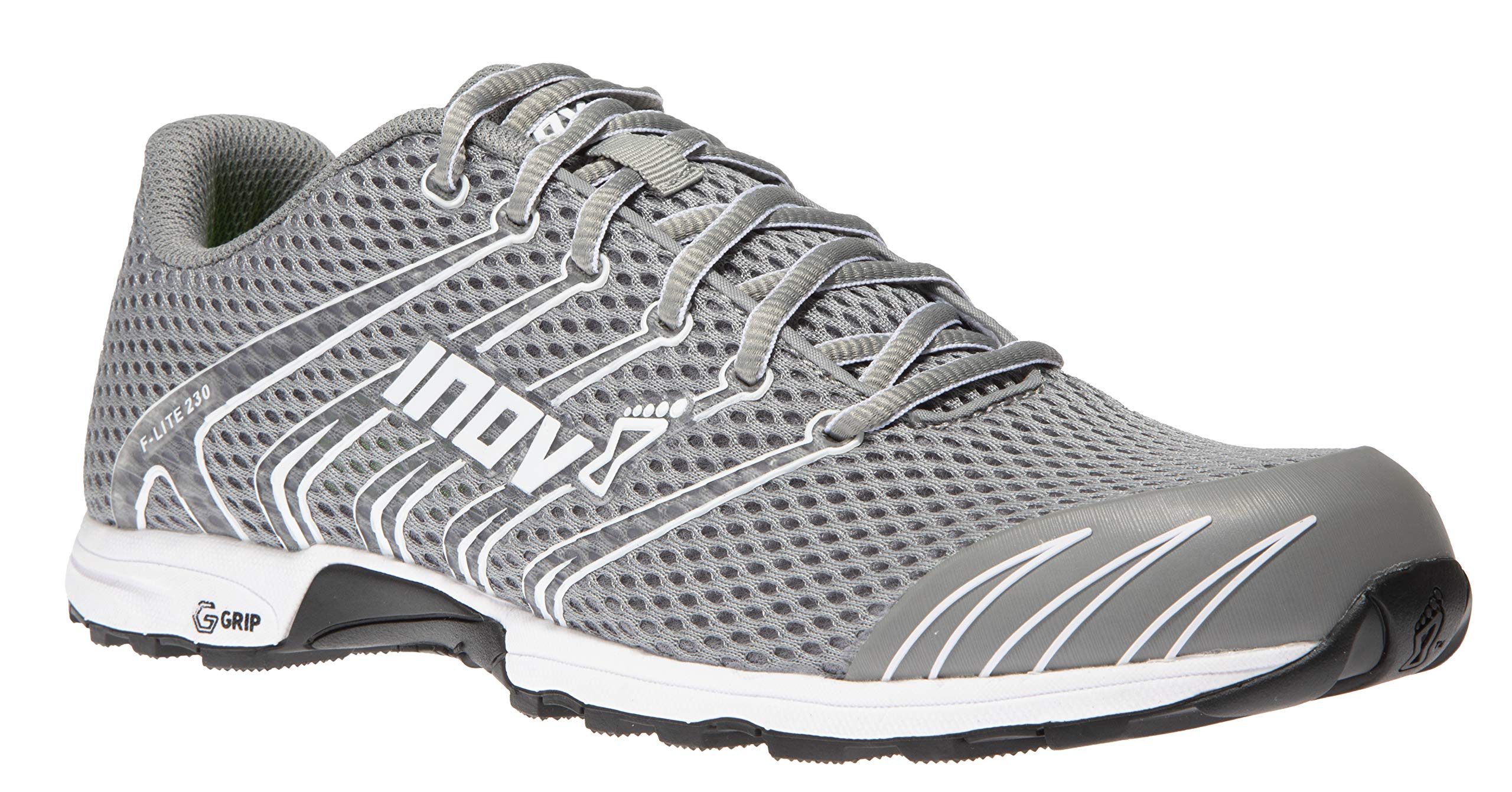 Innov-8 Women's F-Lite G 230 Running Shoes - Grey/White | Size 10.5 Wide US | Lightweight Trail & Gym Training Shoes for Women