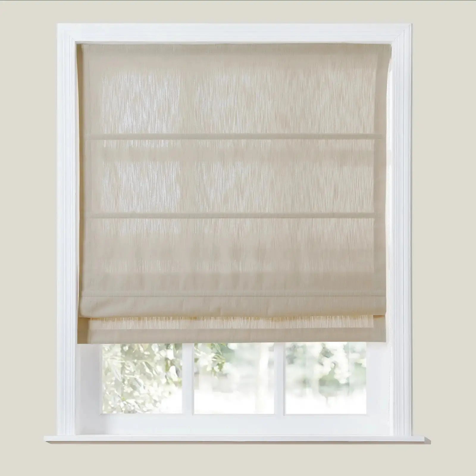 Cloe Cotton Blend Roman Shade with Cord Lift - Blackout Window Treatment for Bedroom & Living Room