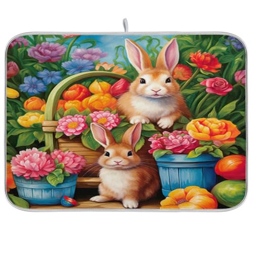 Easter Rabbits Flowers 02