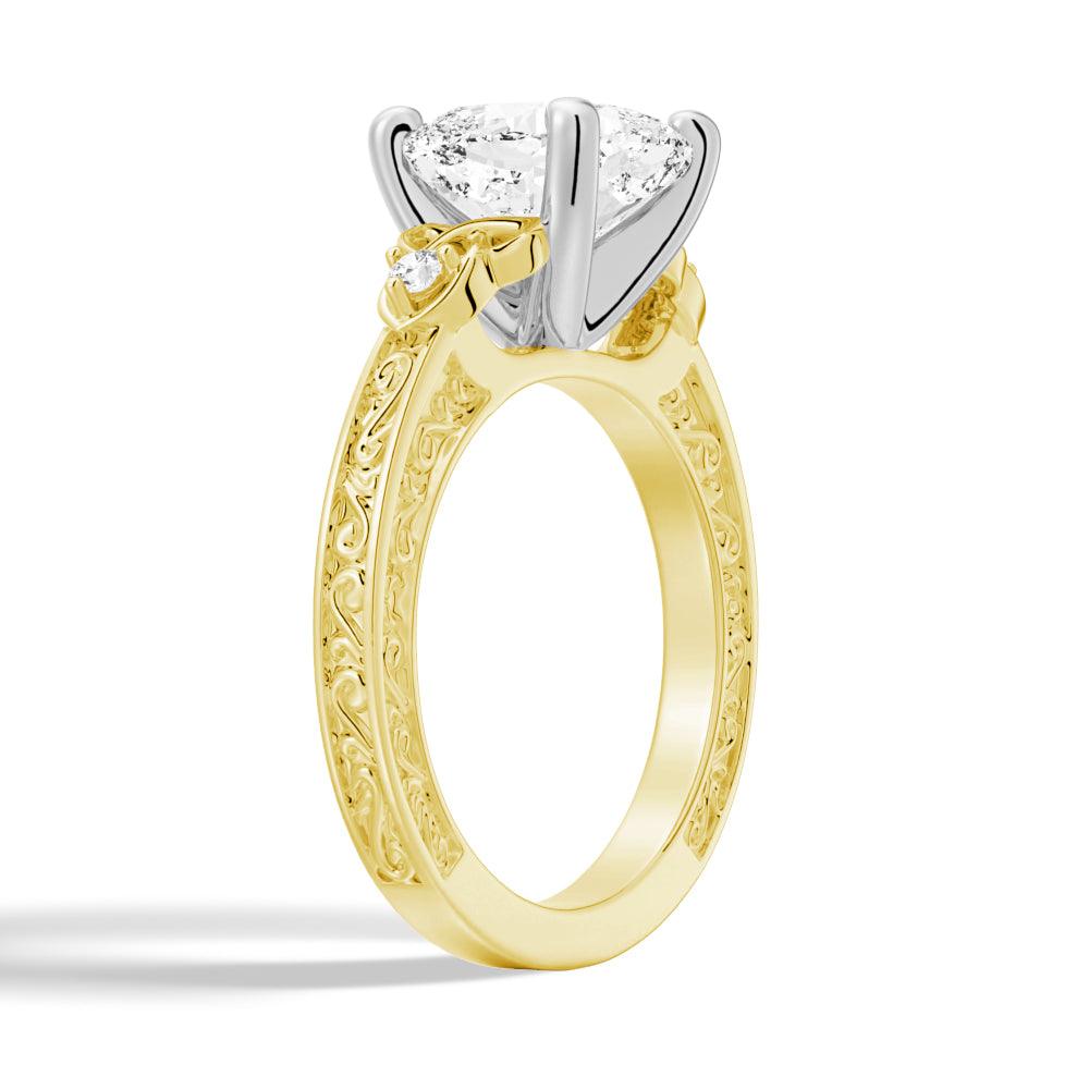 Vintage Celtic Knots Design Cushion Cut Moissanite Engagement Ring for Women - Wedding, Proposal, Anniversary Gift - Handcrafted Sterling Silver or Gold Plated Jewelry