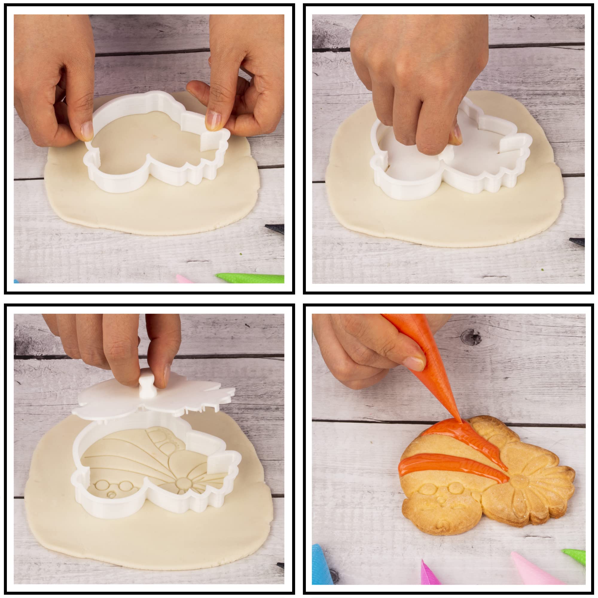 Mostop 4-Piece Basketball Cookie Cutter Set with Stampers - Basketball, Hoop, Jersey & Trophy Cup Shapes - Perfect for Cake Decorating, Birthday Parties & Sports-Themed Favors | Ideal for DIY Baking, Game Day Treats & Team Celebrations