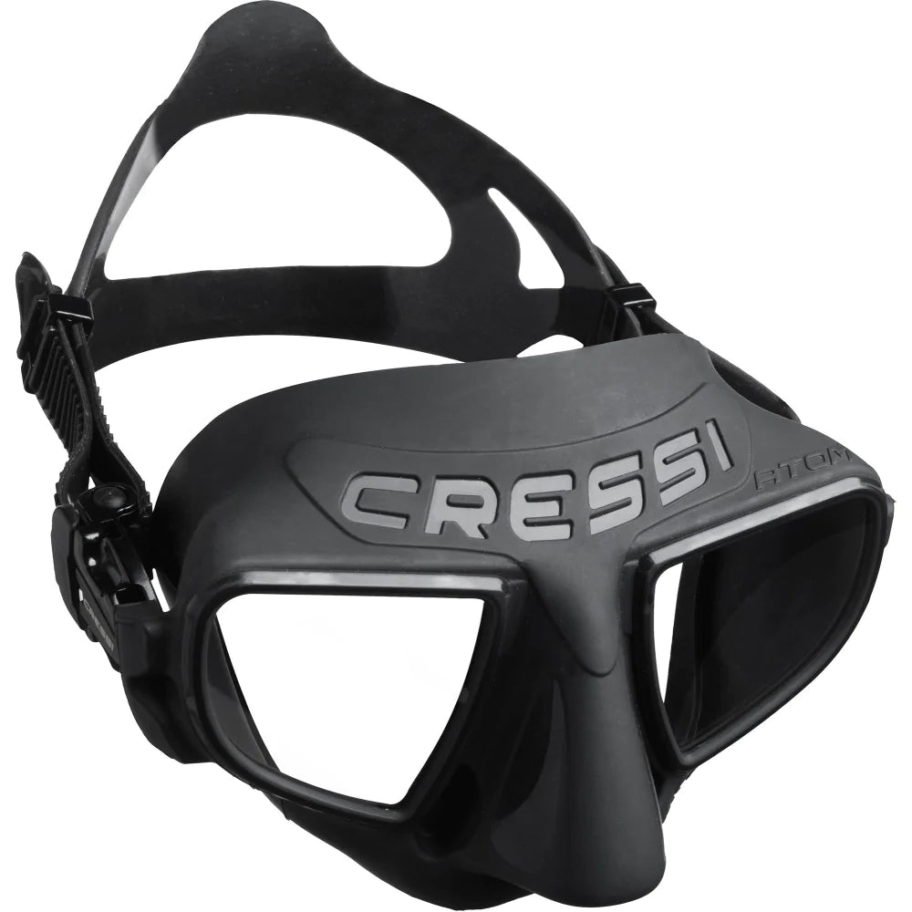 Cressi Atom Black Scuba Diving Mask - Comfortable & Anti-Fog Snorkeling Gear for Men & Women - Perfect for Ocean, Pool, and Freediving Adventures