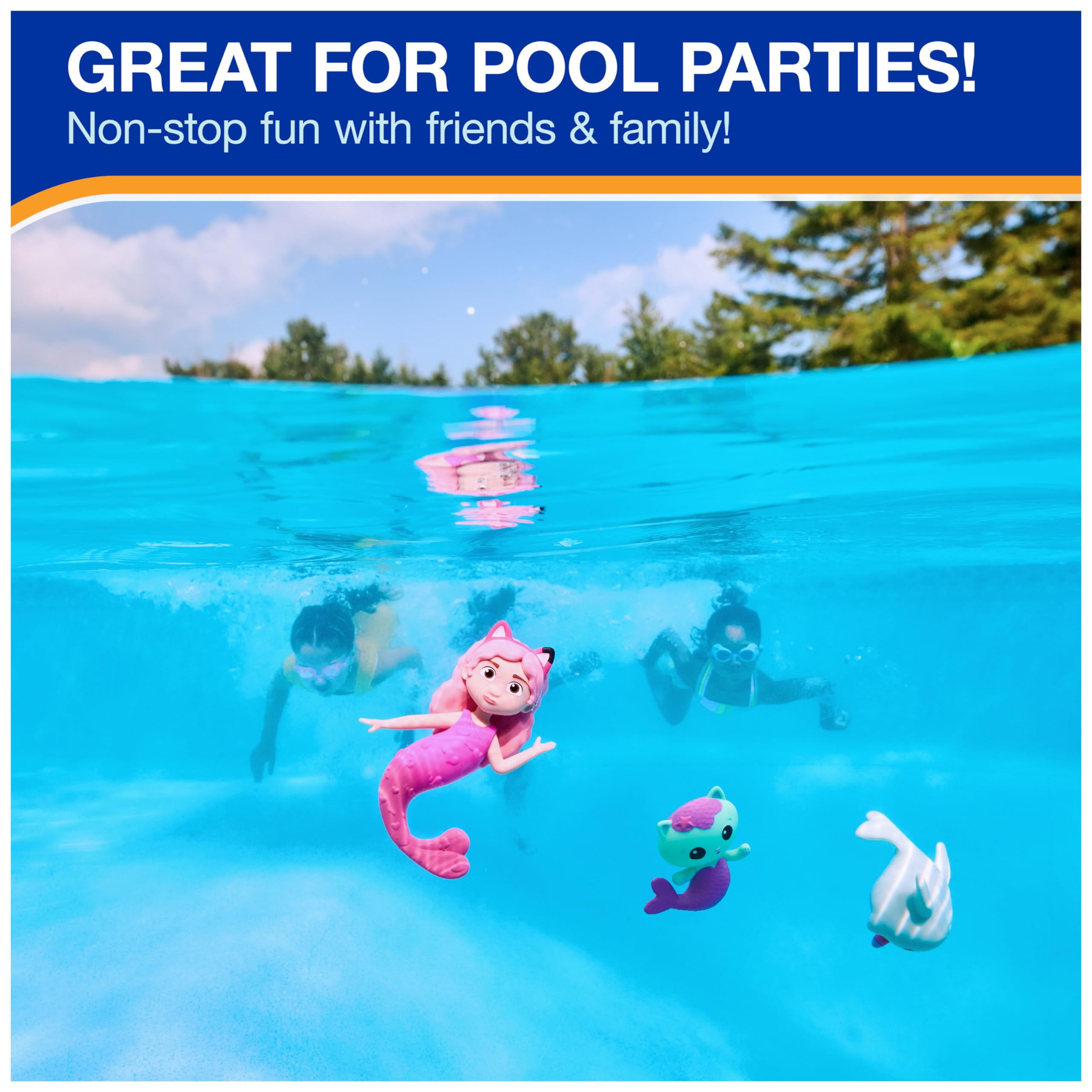 SwimWays Gabby's Dollhouse Dive Characters 3-Pack - Kids Pool Toys & Swimming Accessories for Ages 5+, Fun Water Toys for Pool Parties & Summer Playtime