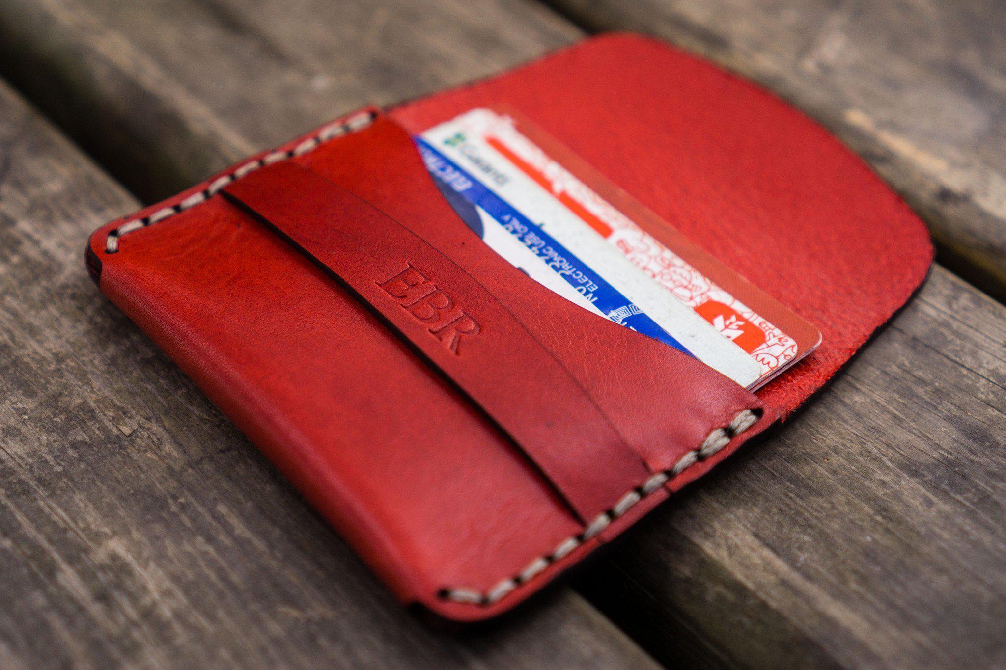 Personalized No.36 Handmade Genuine Leather Wallet in Red - Perfect Gift for Men & Women, Ideal for Everyday Use, Travel & Business