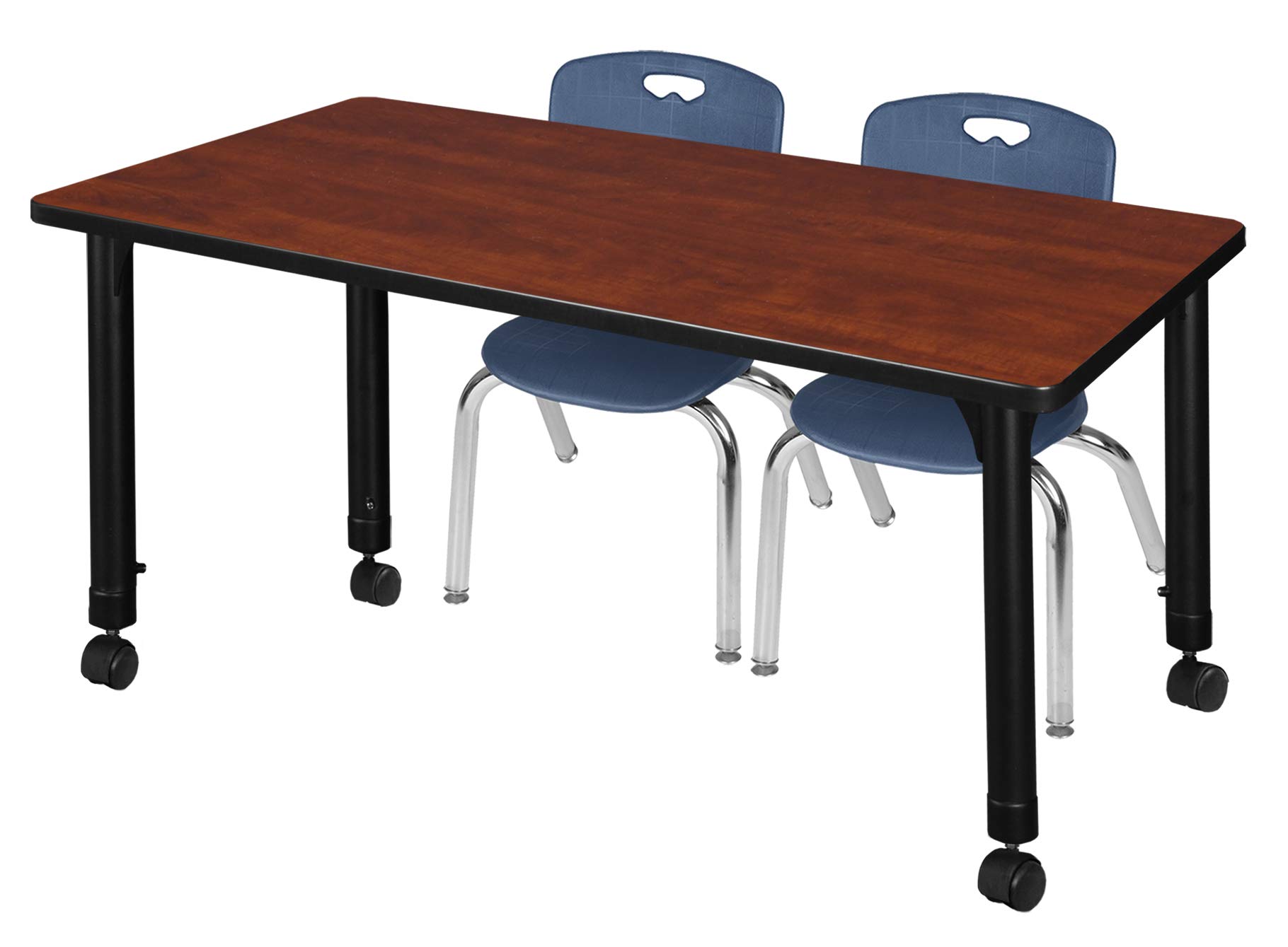 Regency Kee Adjustable Height Mobile Classroom Table Set with Two 12