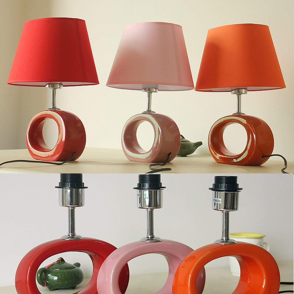 Modern Ceramic Table Lamp with Oval Shade - 14.5