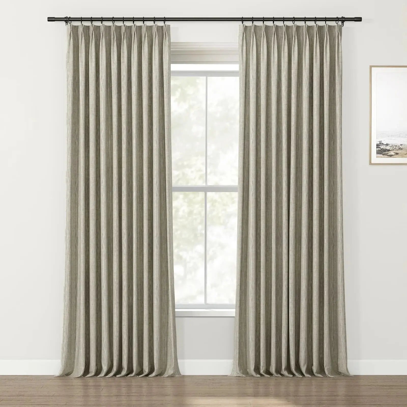 Lydia Solid Jacquard Pleated Curtains - Elegant Window Treatments for Living Room, Bedroom & Home Decor