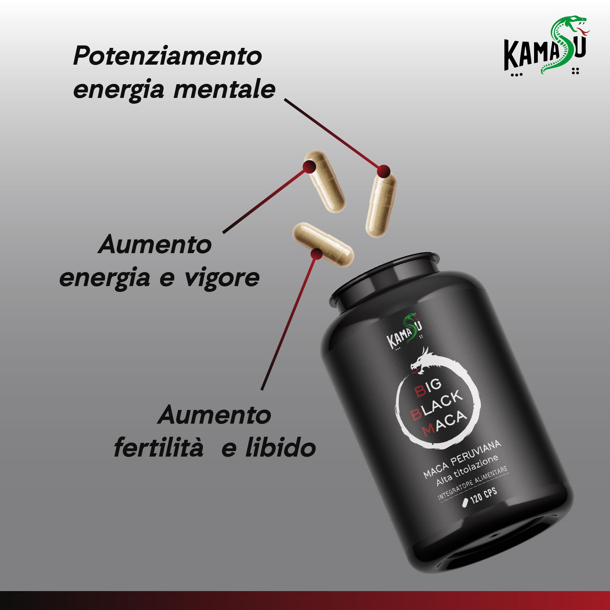 Black Maca 10000 mg Supplement - Peruvian Maca for Men's Libido, Stamina & Virility - Enhances Physical & Mental Performance - Long-Lasting Energy Boost - Ideal for Workouts, Focus & Intimacy