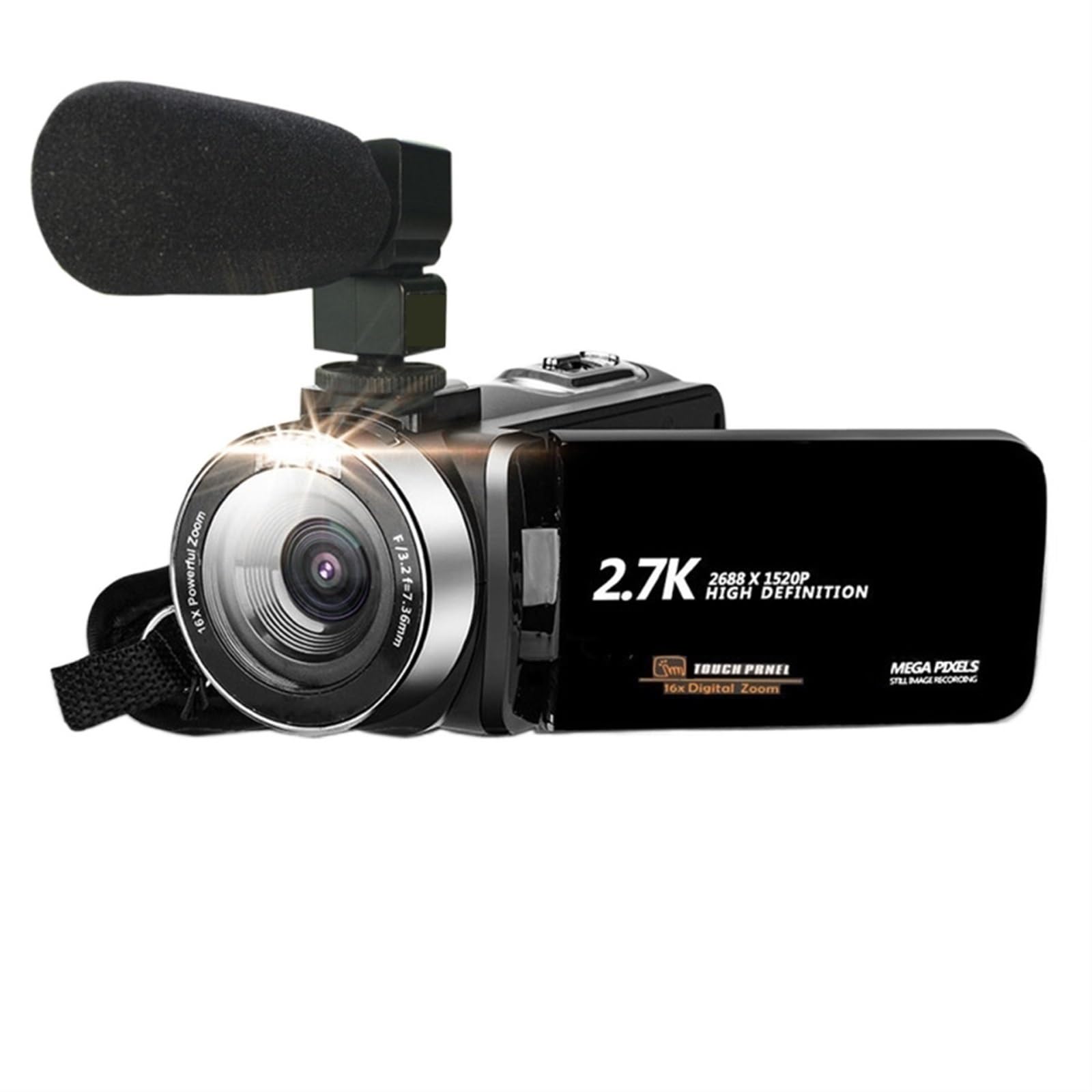 30MP HD Digital Video Camera with Hot Shoe Mount & Microphone - Portable Travel Camcorder for Vlogging, YouTube Videos & Home Movies - Perfect for Outdoor Adventures, Family Events & Content Creation