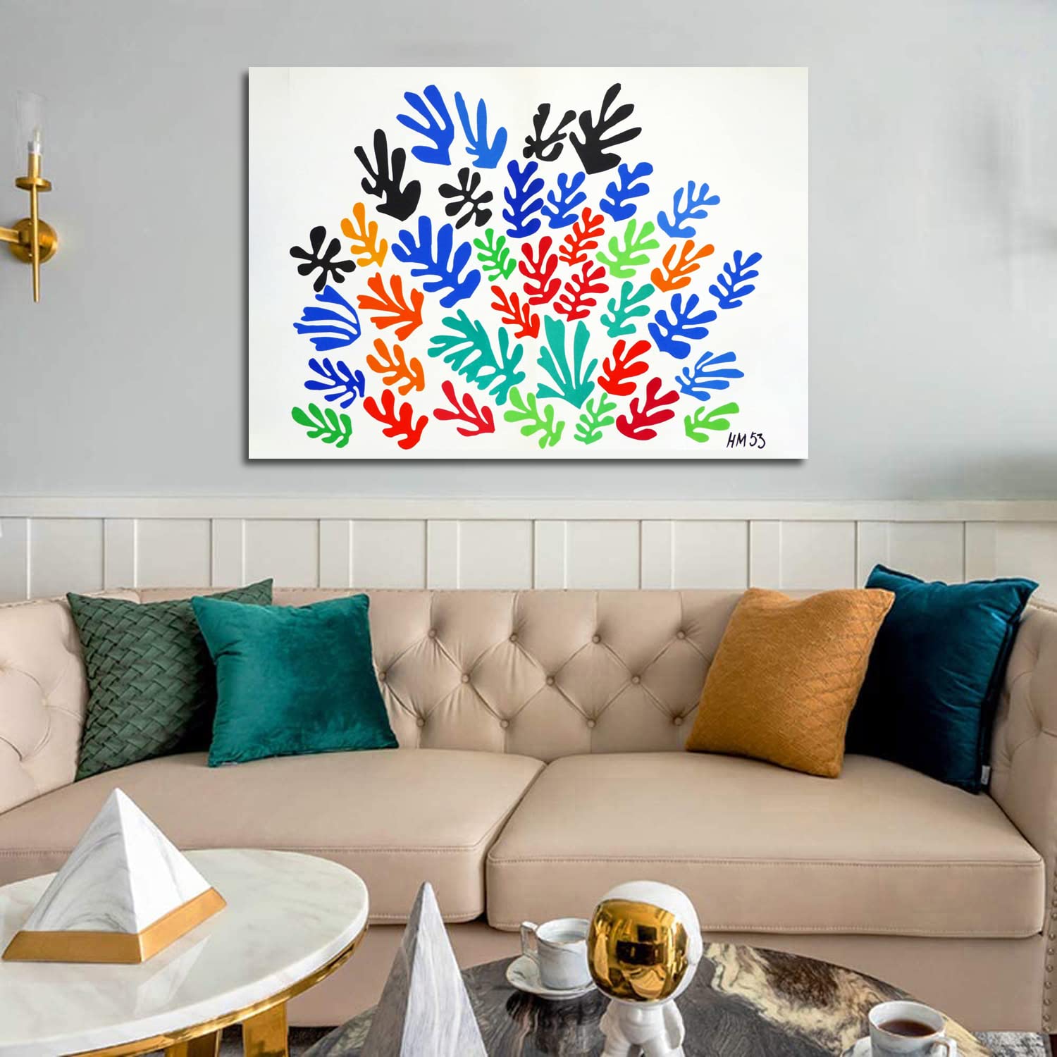 Henri Matisse La Gerbe Framed Canvas Art Print - Modern Wall Decor for Home, Office & Bedroom - Ready to Hang - Perfect for Living Room Gallery Wall & Art Lovers Gift