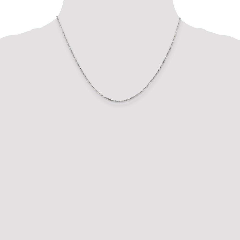 14k White Gold Flat Cable Chain Necklace - Elegant & Durable for Daily Wear