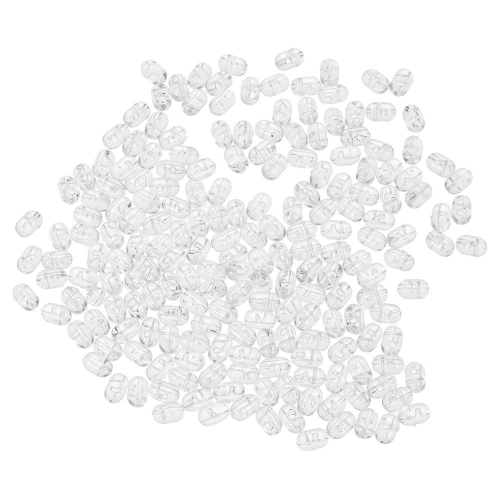 200PCS Clear Double Cross Hole Fishing Beads - Hard Transparent Lure Beads for Freshwater & Saltwater Fishing - Perfect for Bass, Trout, and Salmon Fishing Rigs