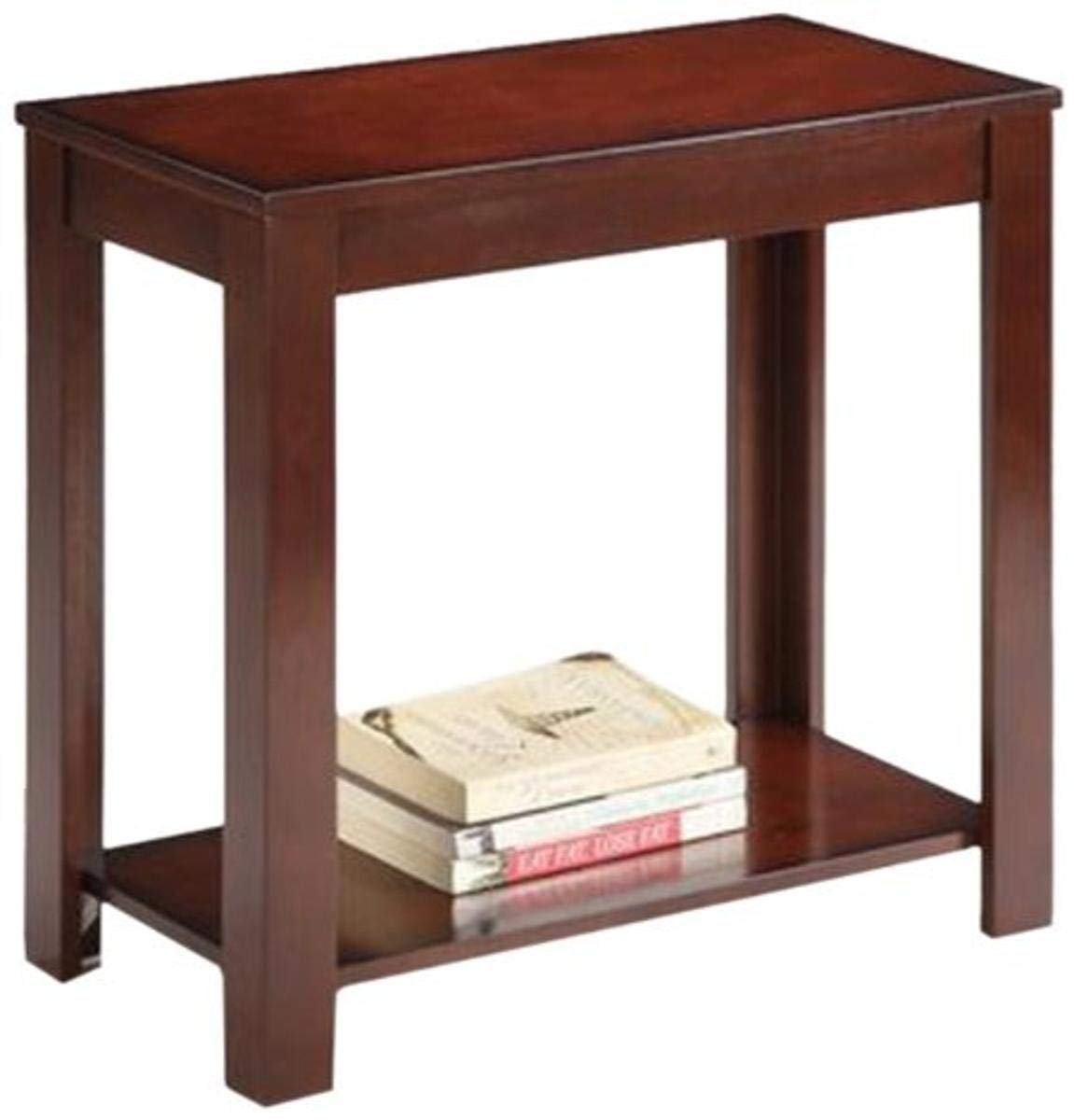 ORE International Dark Cherry Traditional Side Table - 24 Inch End Table for Living Room, Bedroom, or Office